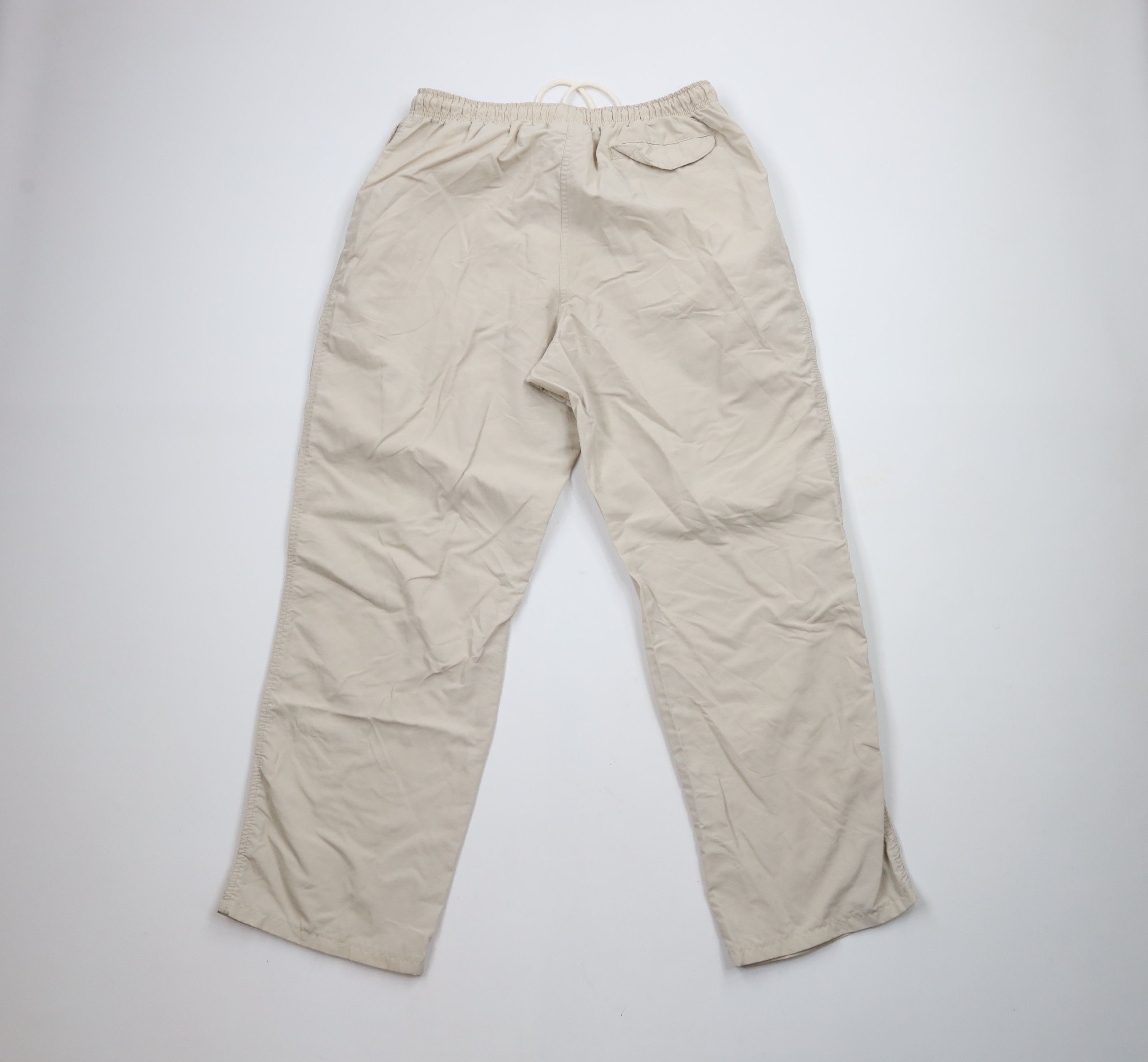 Lands' End × Vintage Vintage 90s Lands End Wide Leg Windbreaker Pants Beige USA Size 38" / US 16 / IT 52 - 8 Thumbnail