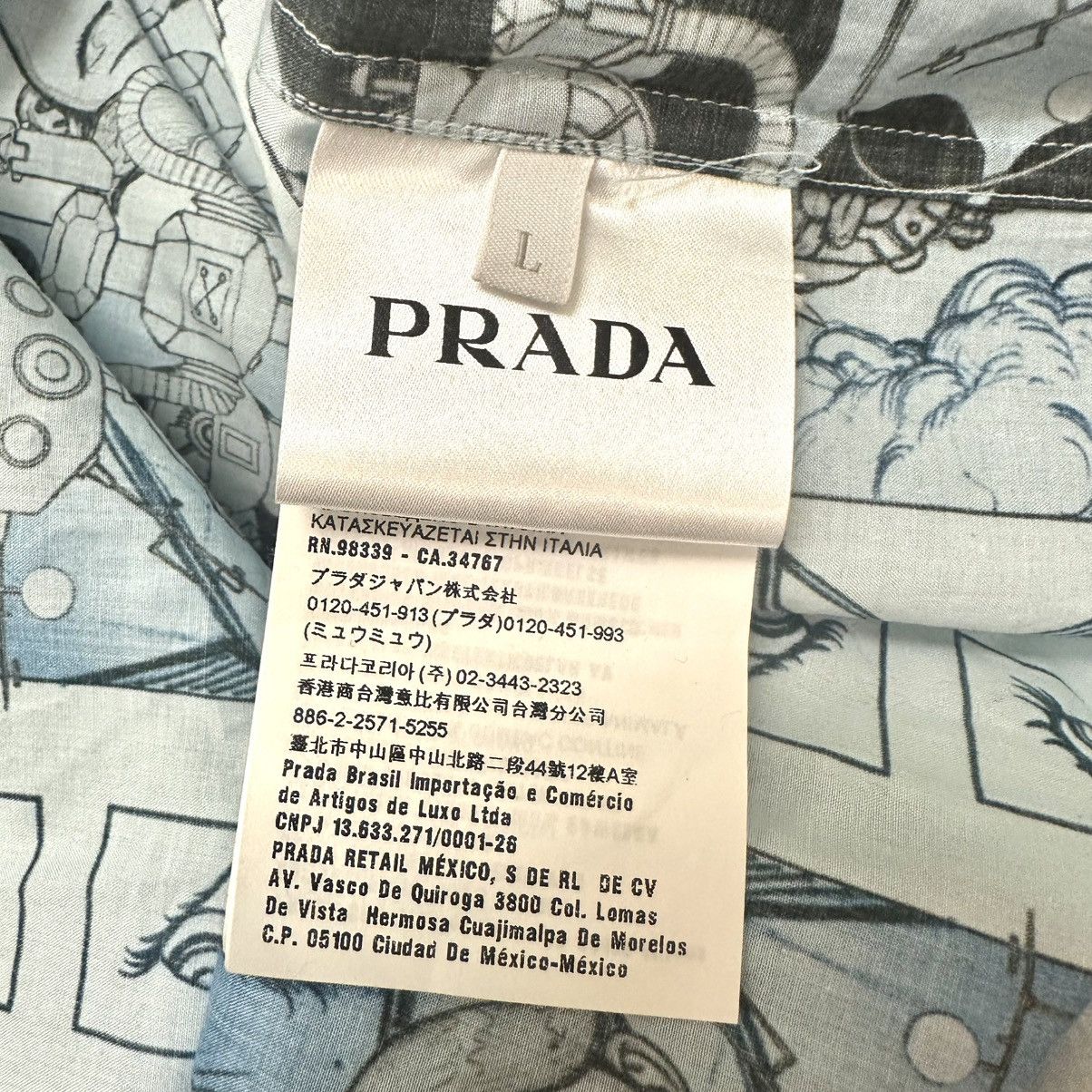 Prada Prada Button Up Shirt Medium Large Mechanical Anime Sci Fi Size US L / EU 52-54 / 3 - 3 Thumbnail