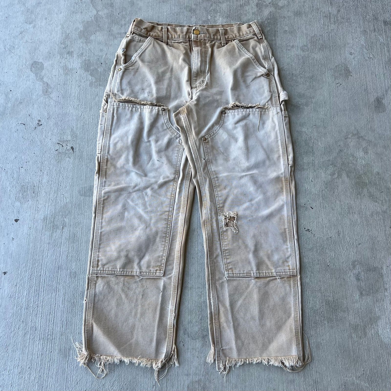 Carhartt × Vintage Carhartt faded brown double knee work wear carpenter pants Size US 29 - 1 Thumbnail