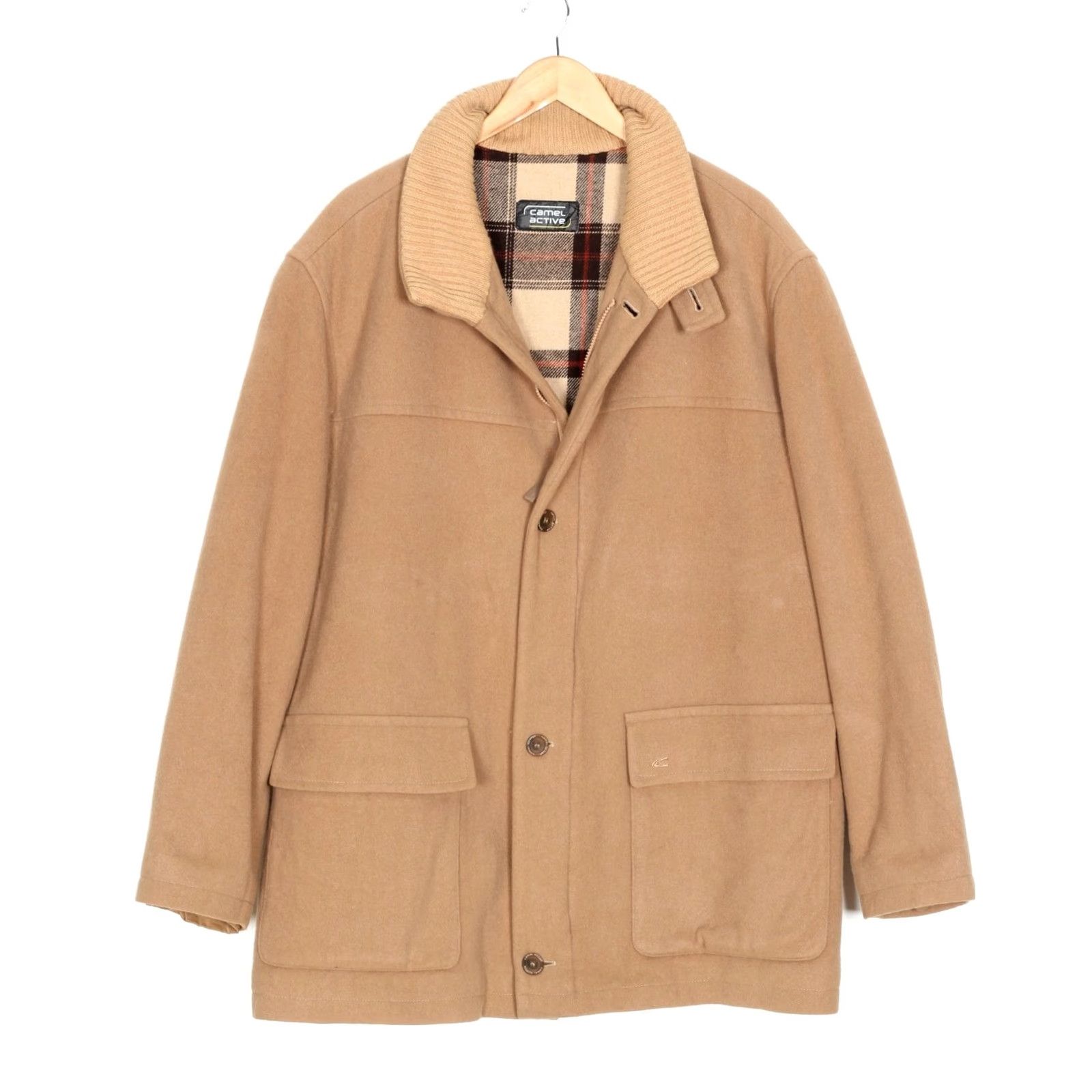 Camel Vintage CAMEL ACTIVE Wool Blend Coat Jacket Men 56 MJ6124 Coat Mens Beige Wool Blends Overcoat All Seasons Holiday Casual Formal Travel 56 Mens Size US XL / EU 56 / 4 - 2 Thumbnail