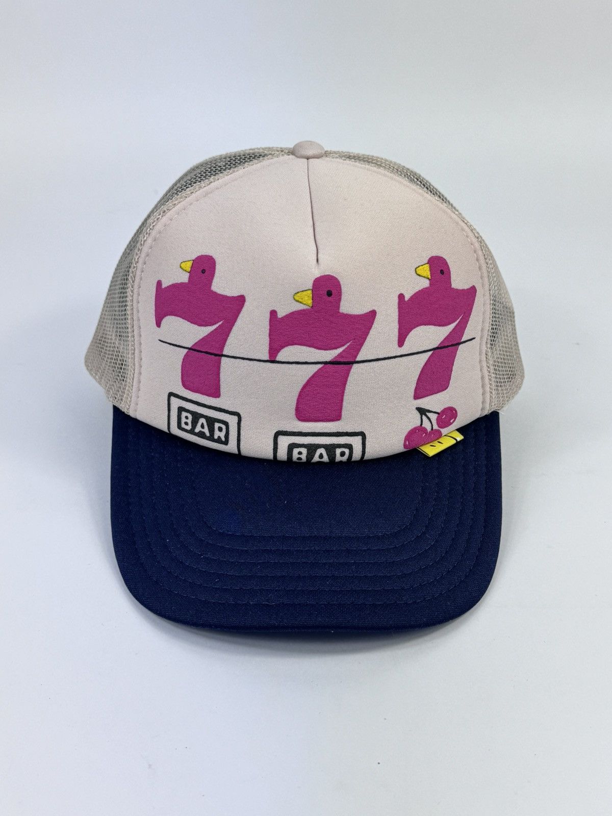 image of Kapital 777 Print Trucker Cap in Beige, Men's