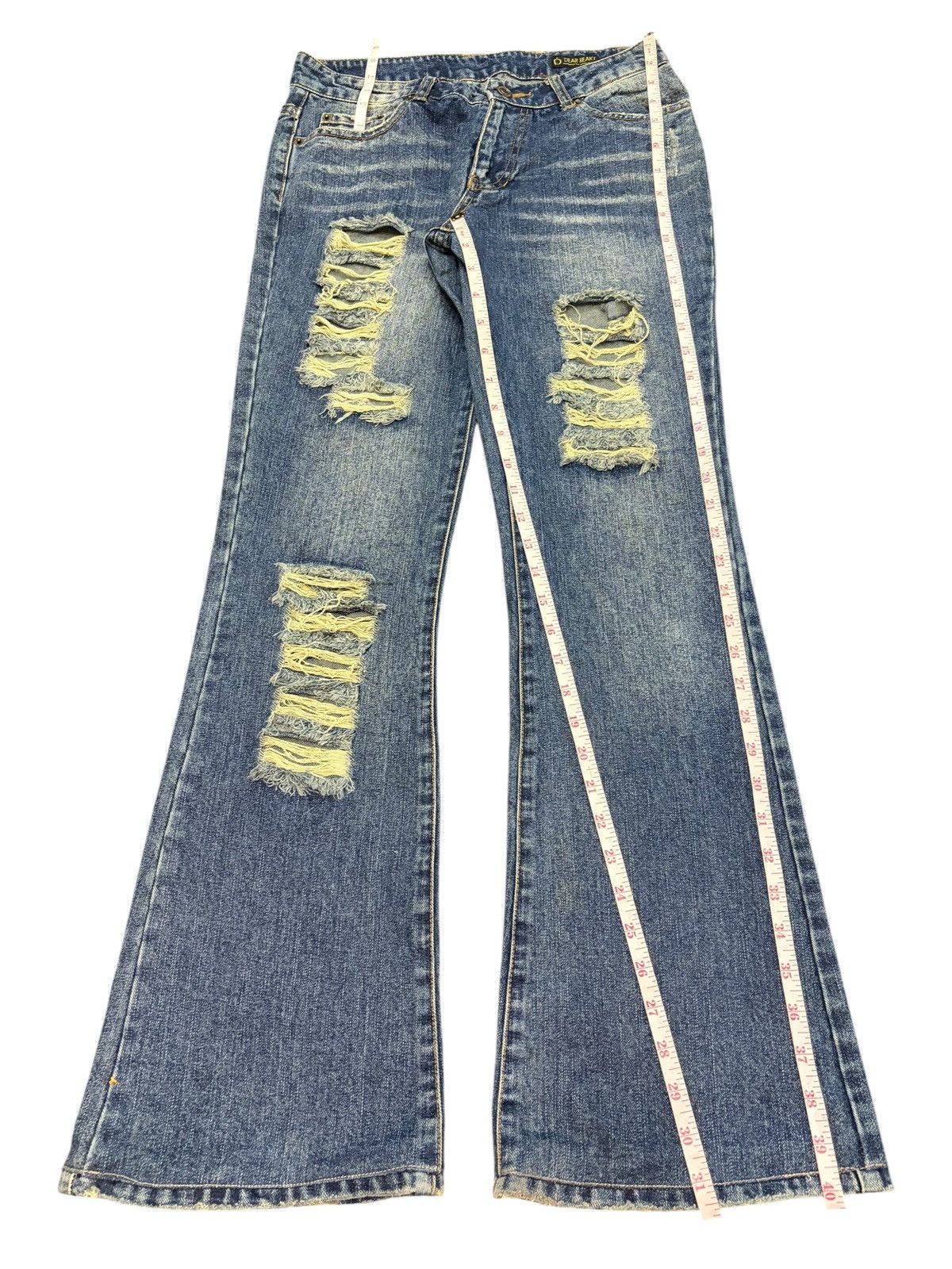 Hysteric Glamour Vintage Japanese Brand Ripped Distress Flare Jeans Size 29" - 7 Thumbnail