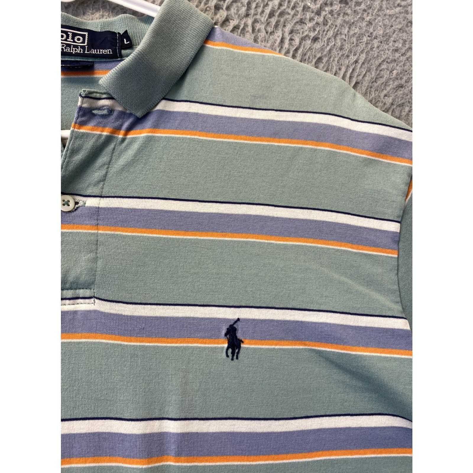 Ralph Lauren Polo Ralph Lauren Polo Shirt Adult L Green Pony Stripes Mens/110-41 Size US L / EU 52-54 / 3 - 2 Thumbnail
