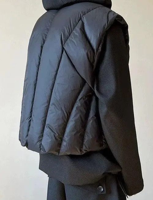 Japanese Brand Riruuko x natsu Quilted Baggy Black Vest Size US L / EU 52-54 / 3 - 2 Thumbnail
