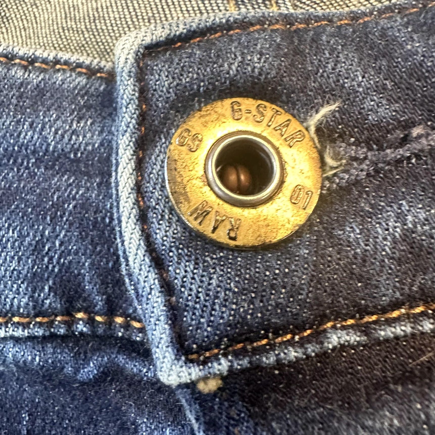 Vintage G-Star RAW 3301 Slim Jeans Mens 32x28.5 Blue Distressed Ripped Button Fly Denim Size US 32 / EU 48 - 5 Thumbnail