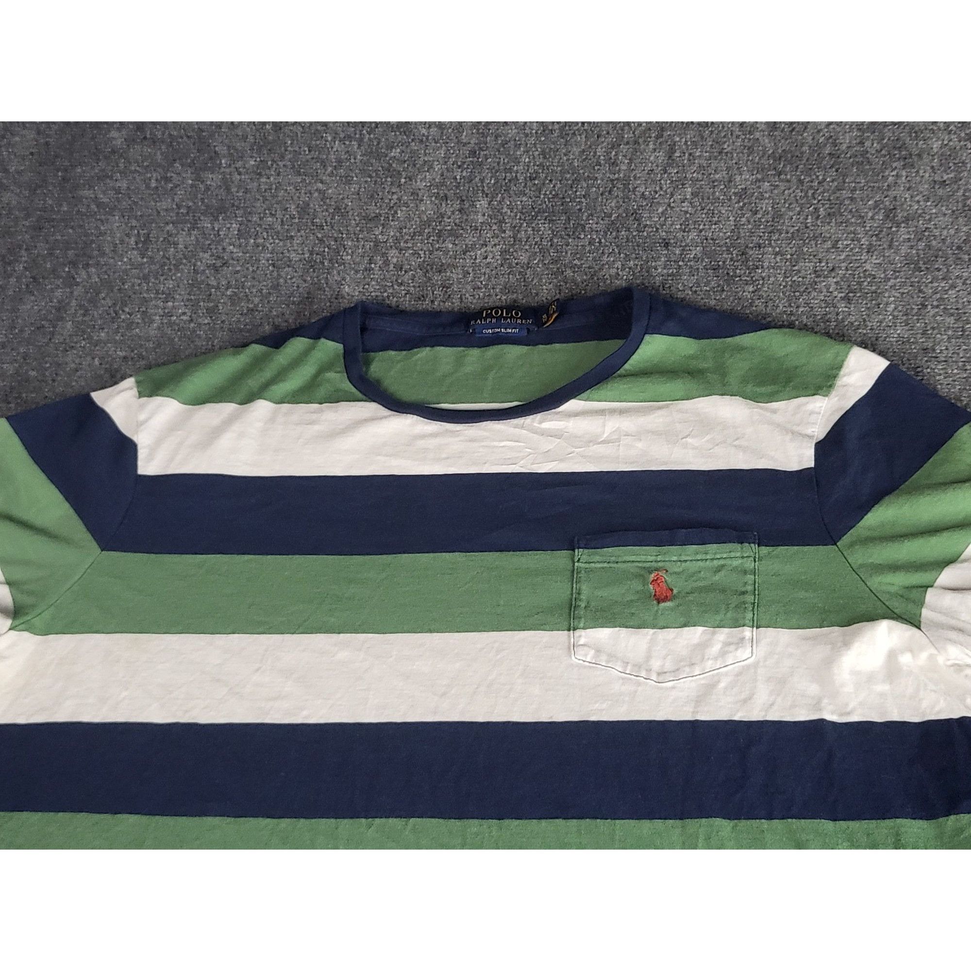 Polo Ralph Lauren Polo Ralph Lauren Striped Tshirt Men Sz XL Rare Chief Keef Y Size US XL / EU 56 / 4 - 3 Thumbnail
