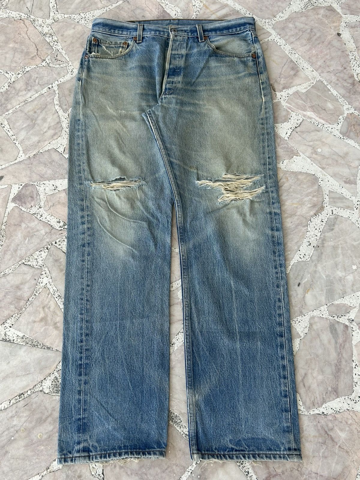 Levi's Levis 501xx Ripped Japan Denim Size US 35 - 1 Thumbnail