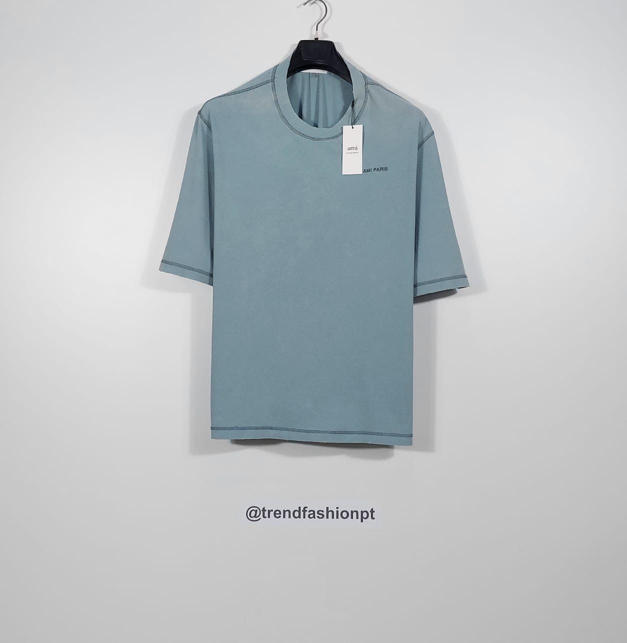 image of Ami Fade Out Tshirt in Aquamarine, Men's (Size Medium)