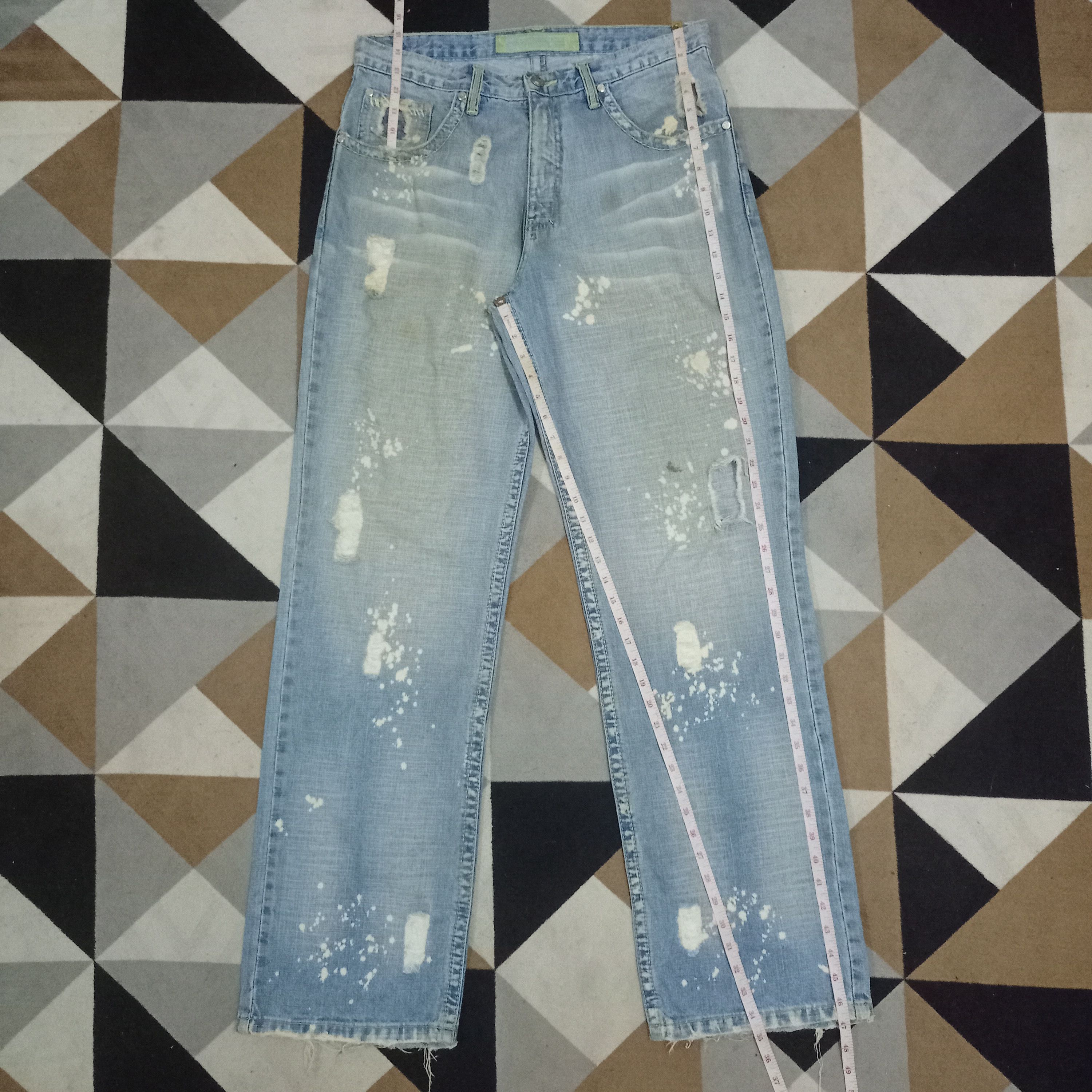 Japanese Brand Vintage Japanese Brand Ripped Painted Splatters Baggy Jeans Size US 34 / EU 50 - 9 Thumbnail