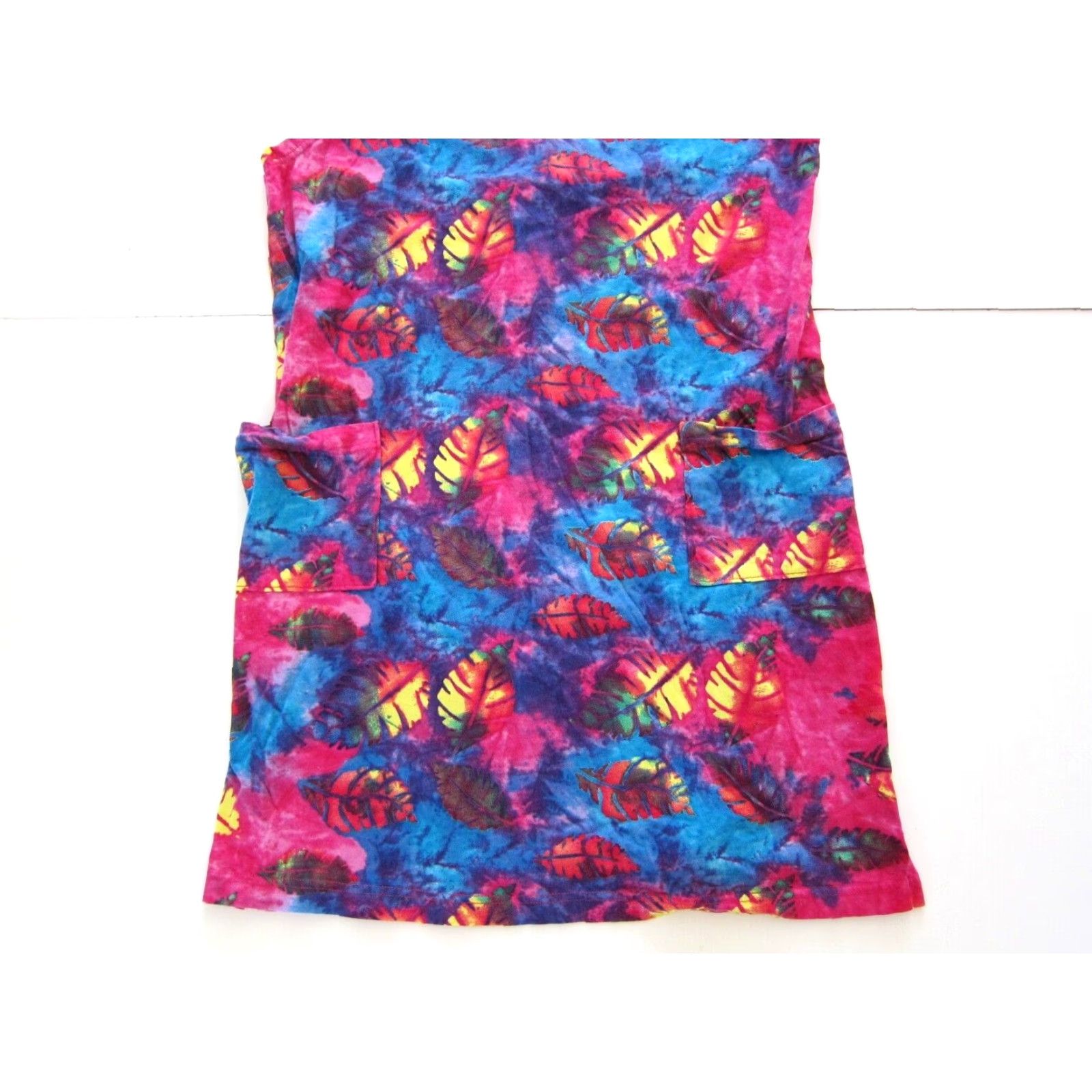 Pinko VINTAGE In Gear Resort Tank Dress L Sleeveless Pink Blue Tie Dye Cotton Stretch Pocket Dress L Size L / US 10 / IT 46 - 8 Thumbnail