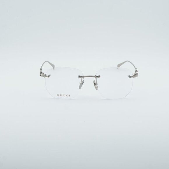 Gucci Gucci GG1806O 004 Eyeglasses Silver 54mm Square Frame Size ONE SIZE - 2 Thumbnail