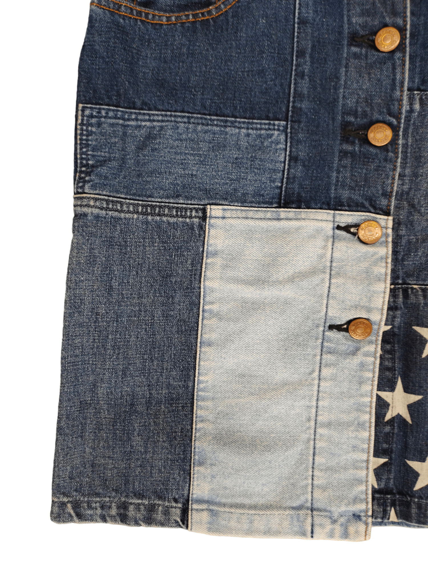 Hysteric Glamour Vintage 90s Hysteric Glamour Patchwork Denim Skirt Size 30" / US 8 / IT 44 - 5 Thumbnail