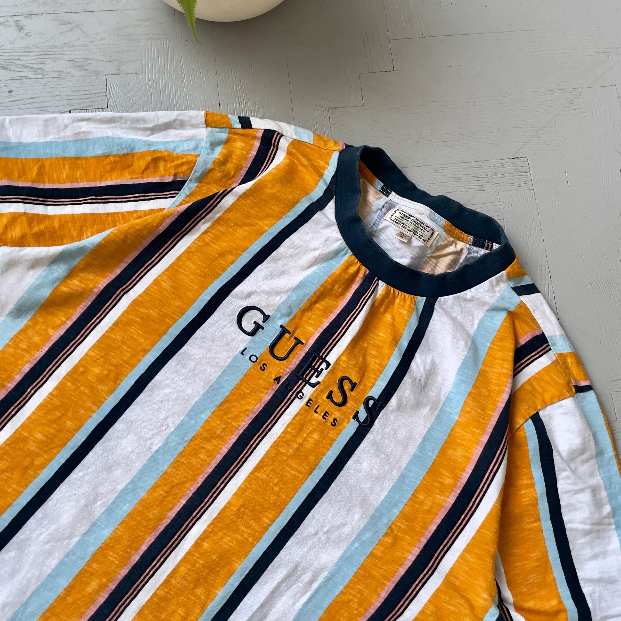Guess Vintage Guess Striped Oversized Tee Shirt Size US XL / EU 56 / 4 - 4 Thumbnail