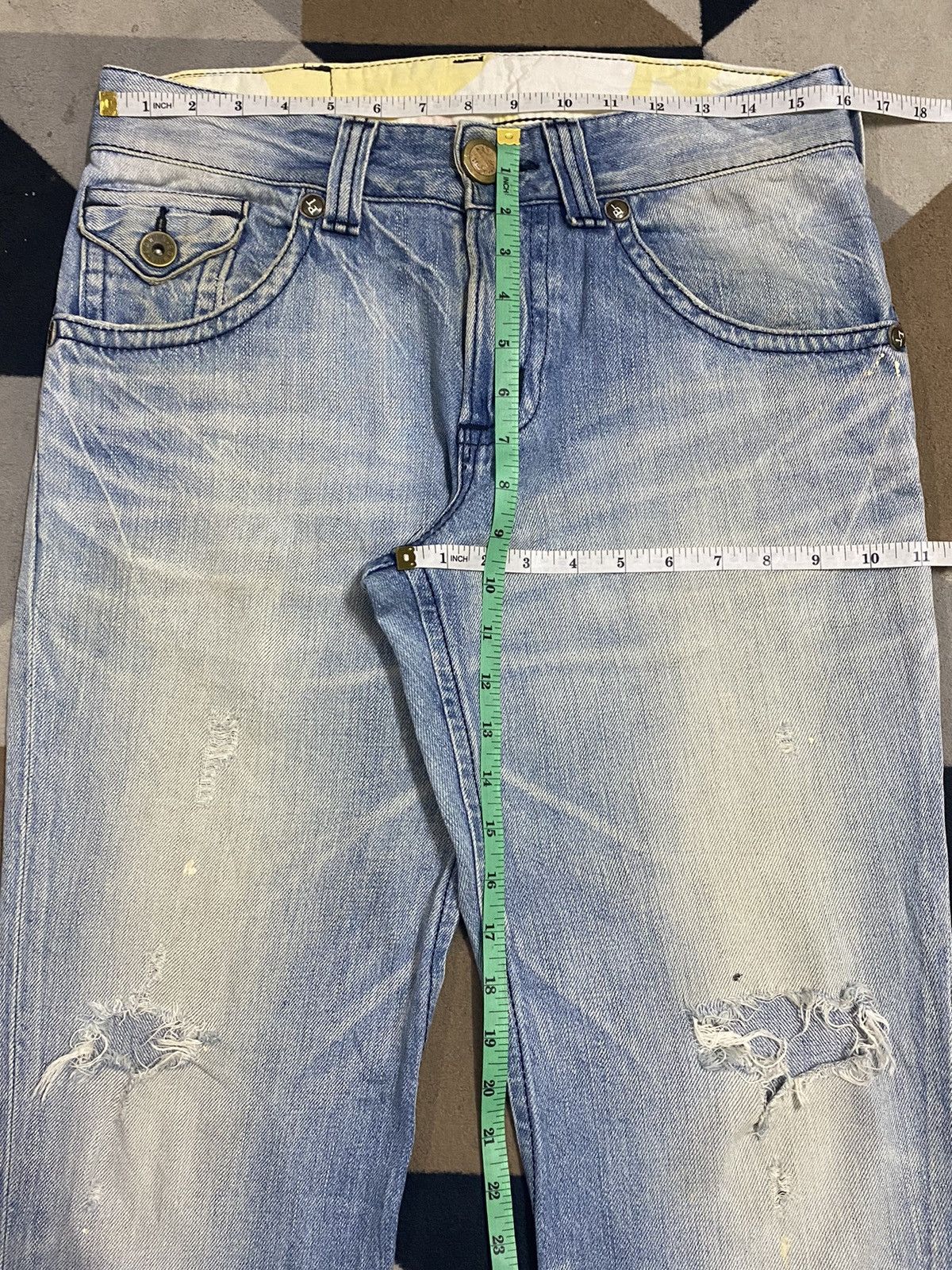 Edwin Vintage Edwin Blue Trip Faded Wash Distressed Jeans Size US 32 / EU 48 - 21 Thumbnail
