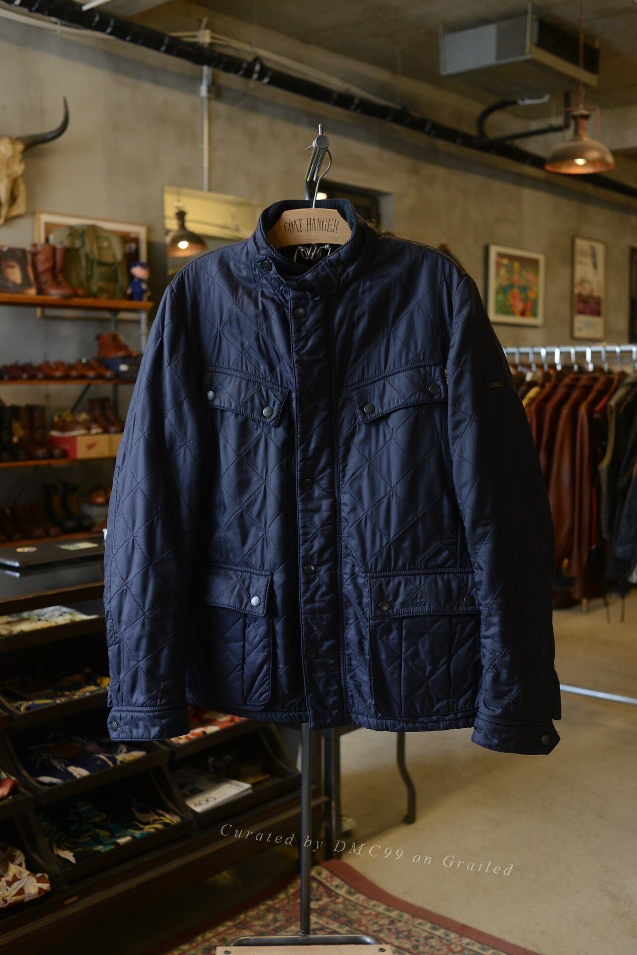 Barbour Barbour International Navy Quilted Jacket Size US M / EU 48-50 / 2 - 1 Thumbnail