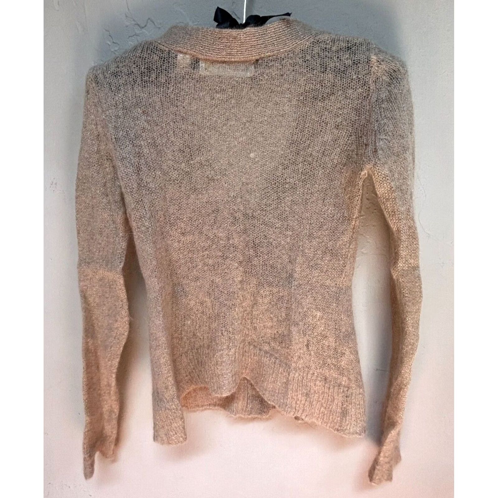 Anthropologie Anthropologie Charlie & Robin Women's Cardigan Sweater V-Neck Beige Size XS Size XS / US 0-2 / IT 36-38 - 2 Thumbnail