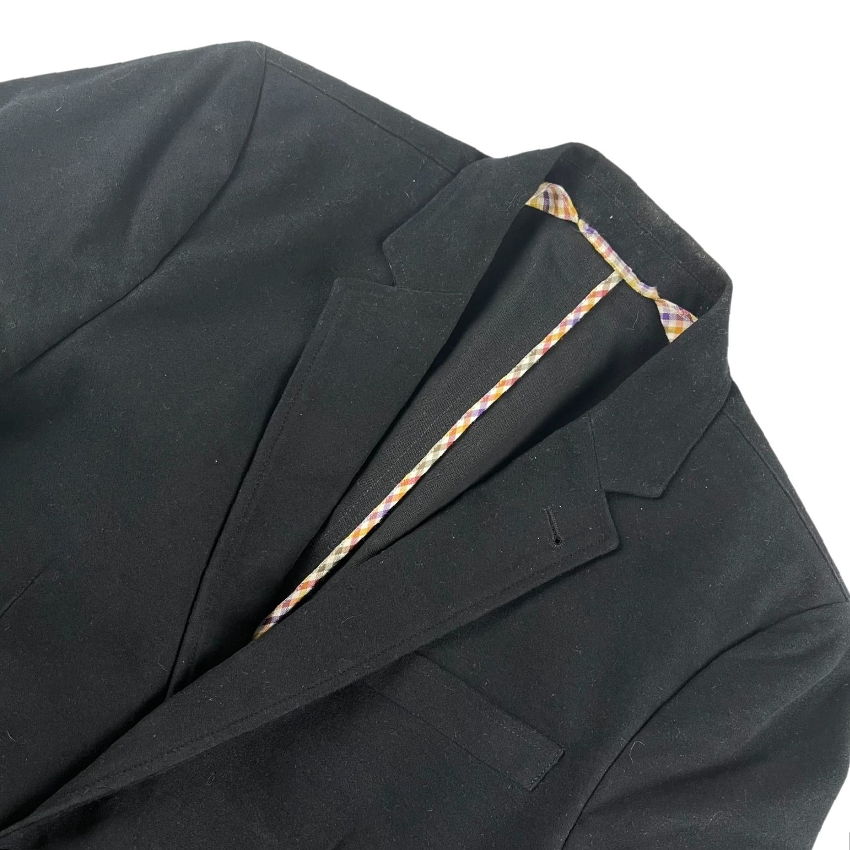 Charles Tyrwhitt Charles Tyrwhitt Blazer Jacket Men’s 40R 100% Cotton Flannel Black Two-Button Double-Vented Notch Lapel House Casual Formal Vintage No Size 40R - 2 Thumbnail