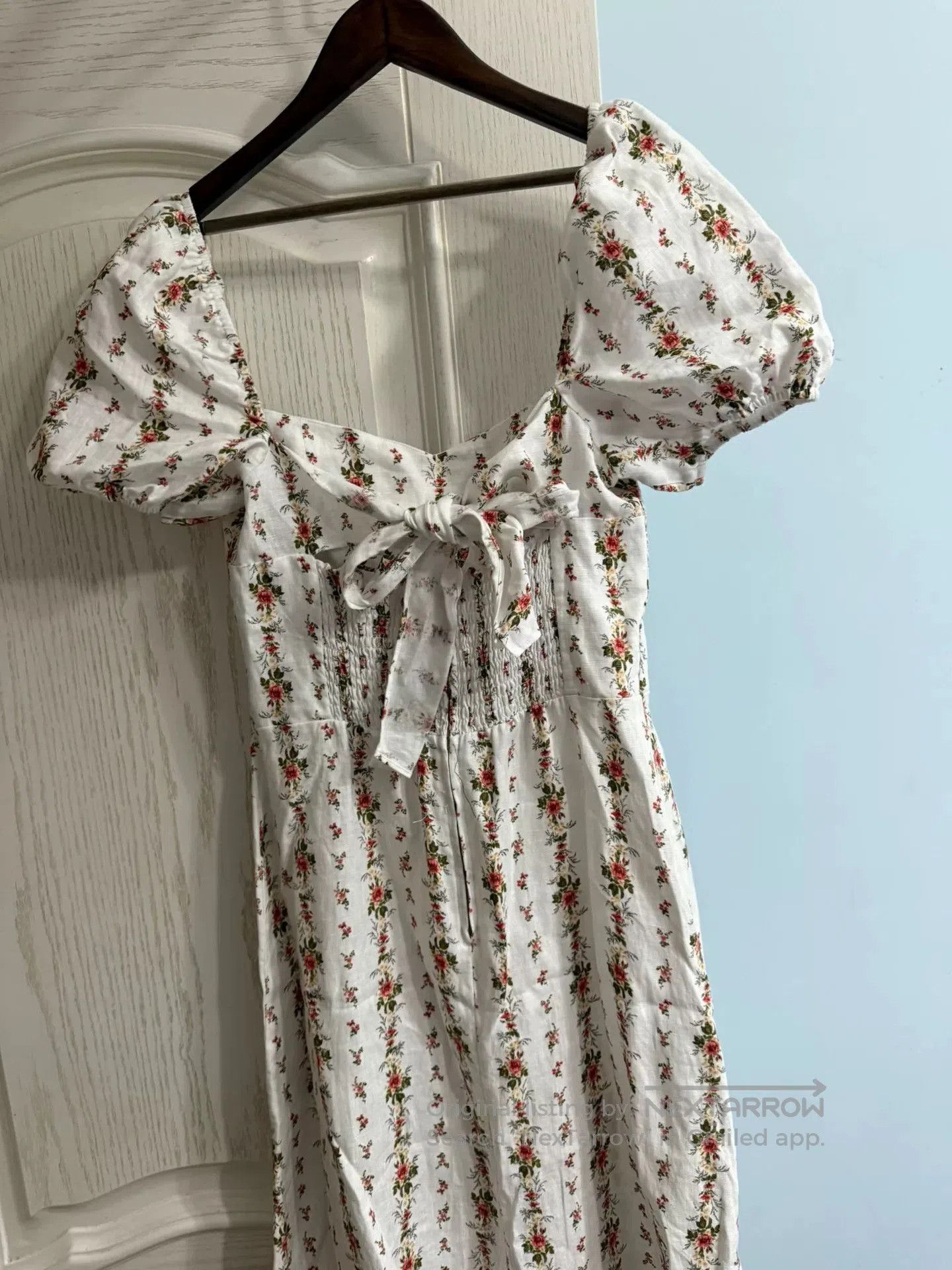 Reformation Floral Ruffled Linen Midi Dress. Size M / US 6-8 / IT 42-44 - 3 Thumbnail