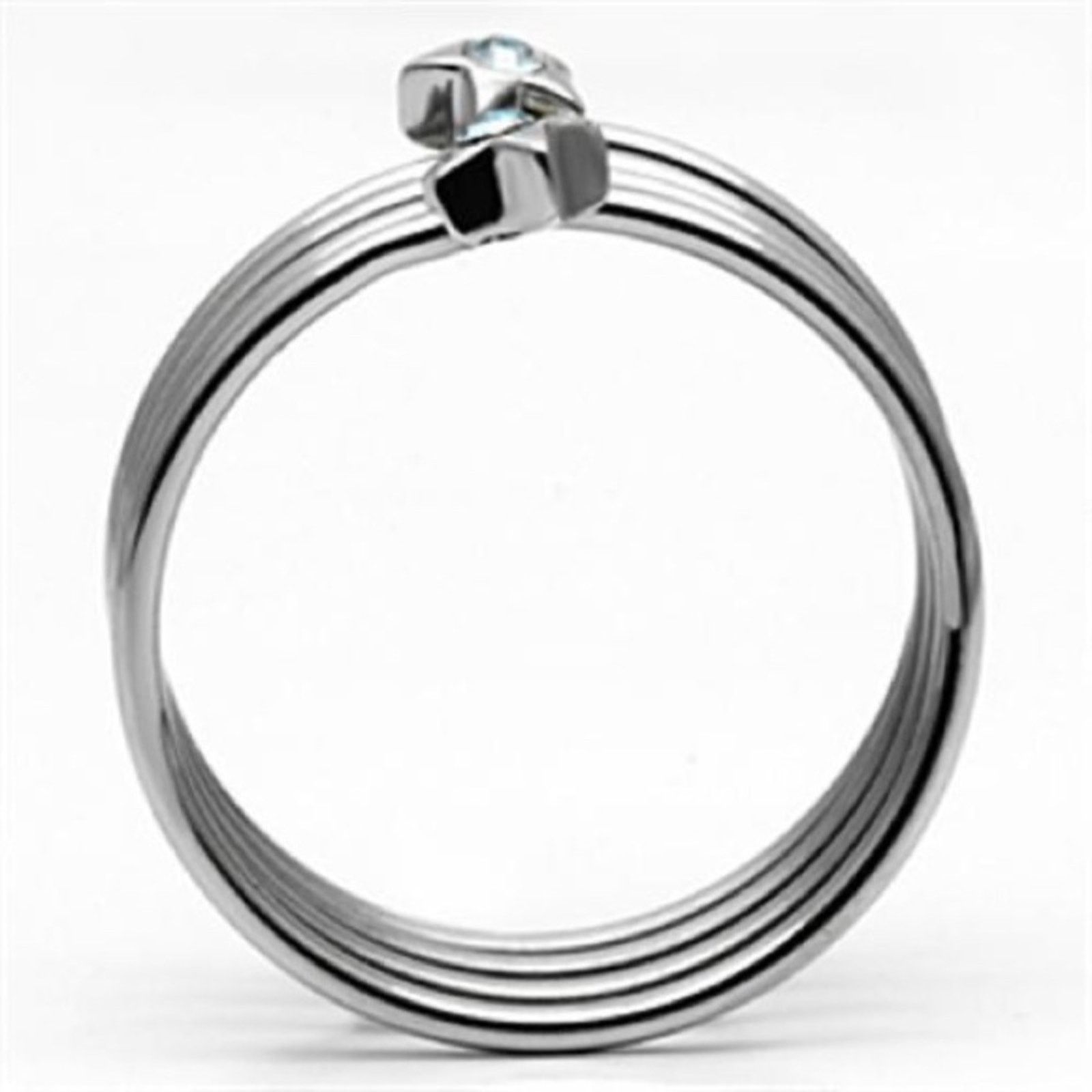 The Unbranded Brand Stainless Steel Wrap Around Crystal Blue Star Ring Size ONE SIZE - 3 Thumbnail