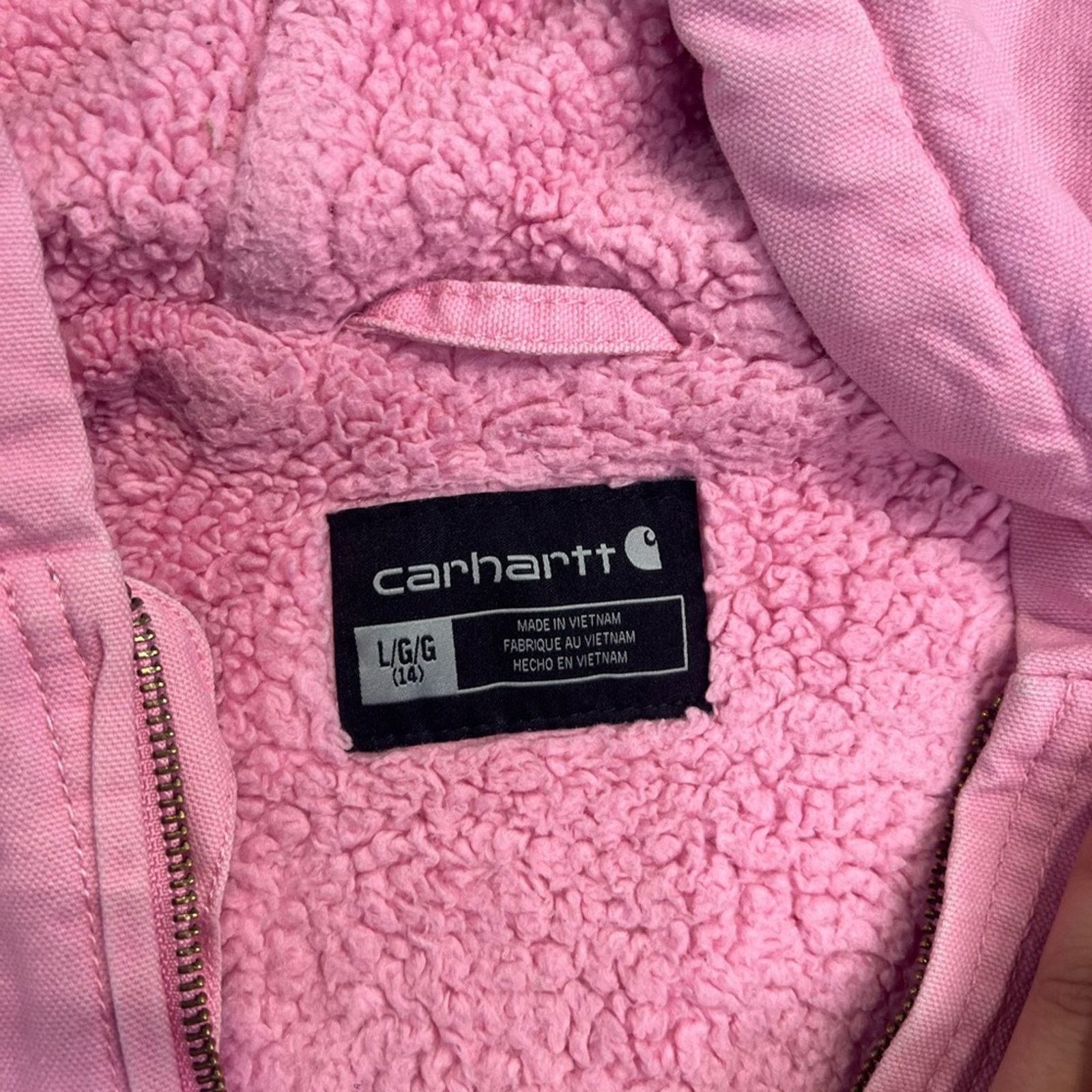 Carhartt Carhartt Pink Sherpa Lined Jacket Youth Size US L / EU 52-54 / 3 - 8 Thumbnail