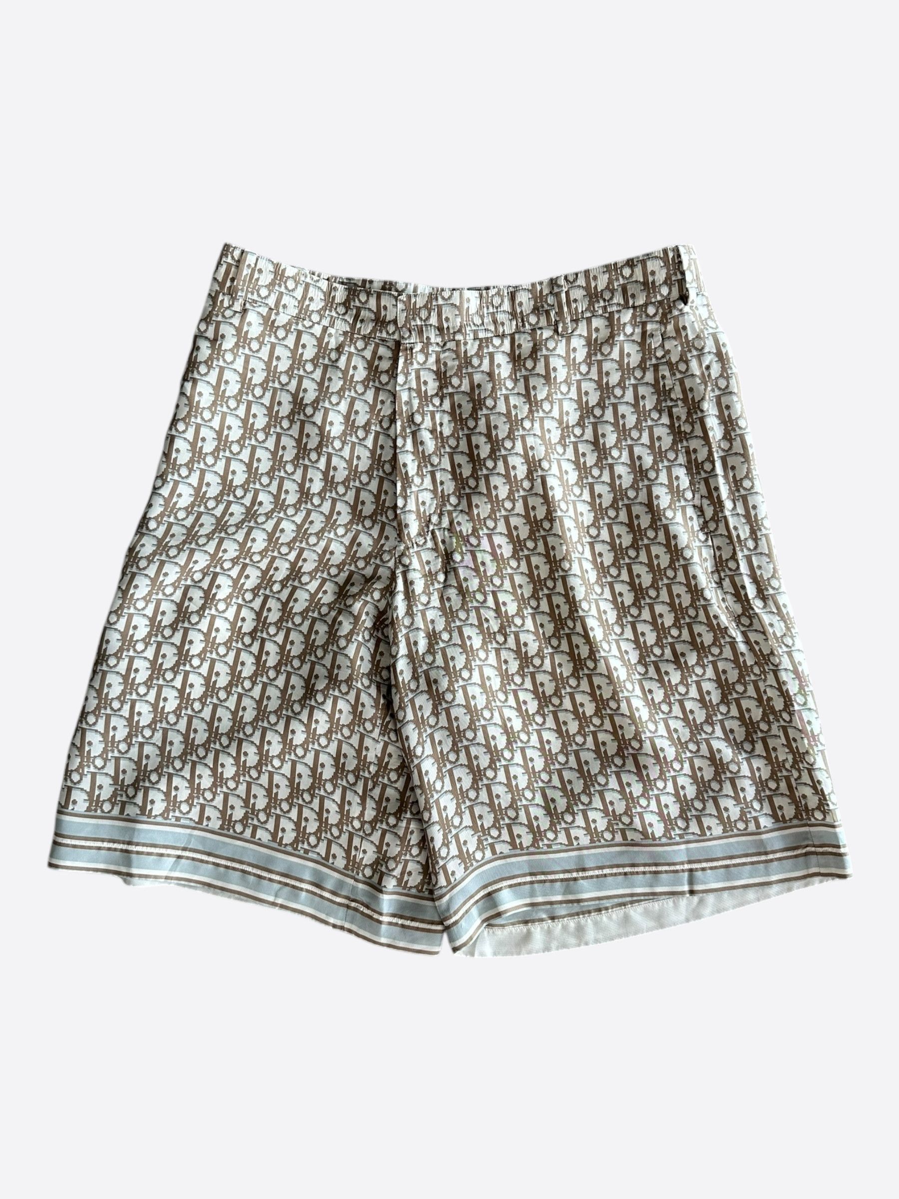 Dior Dior Tan Oblique Silk Shorts Size US 30 / EU 46 - 1 Thumbnail