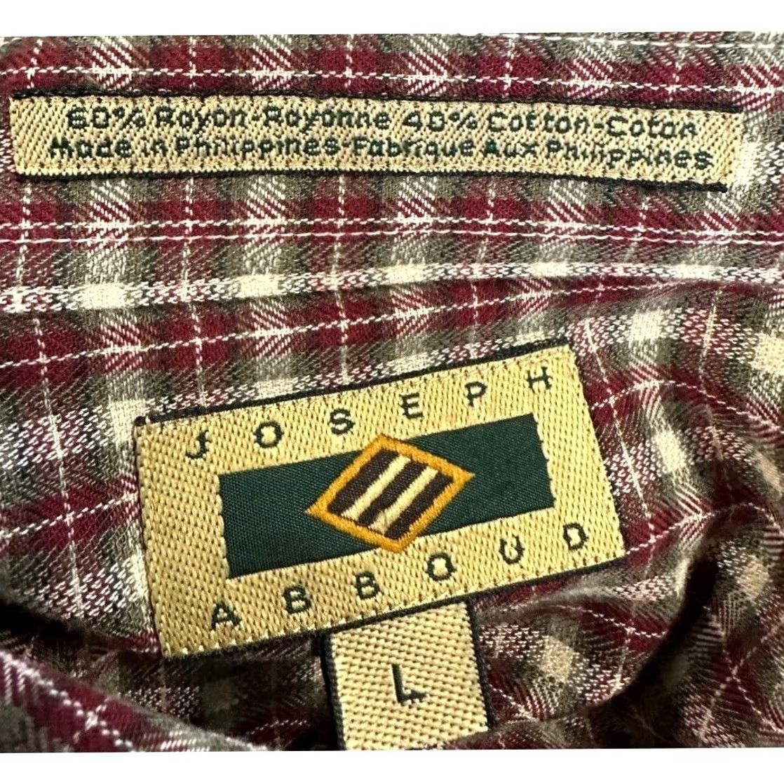 Joseph Abboud Joseph Abboud Mens Large Red Green Plaid Button Up Long Sleeve Pocket Shirt NEW Size US L / EU 52-54 / 3 - 4 Thumbnail