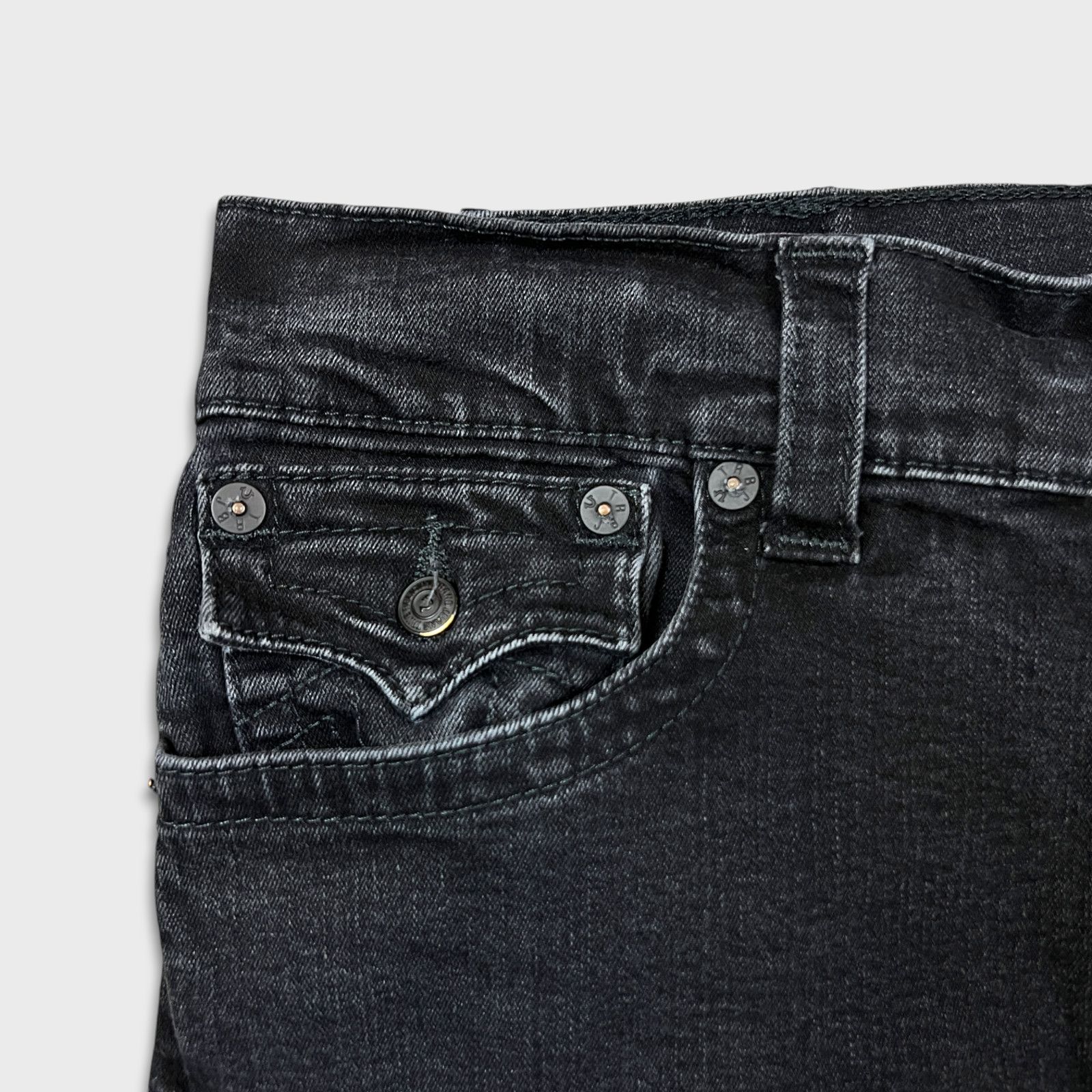 True Religion × Vintage True Religion Jeans 34x25 World Tour Skinny Flap Denim Pants Size US 34 / EU 50 - 3 Thumbnail