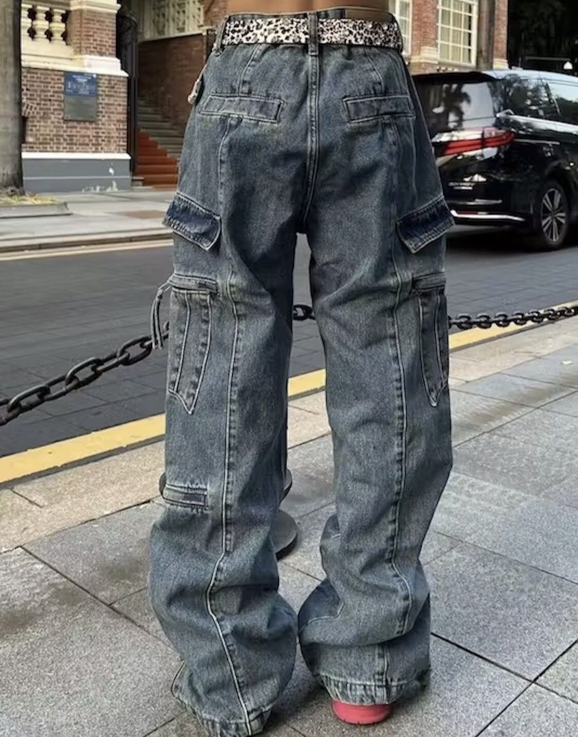 Japanese Brand × Jean Y2k Baggy Cargo Pants Denim Baggy Jeans Trousers Size US 30 / EU 46 - 5 Thumbnail