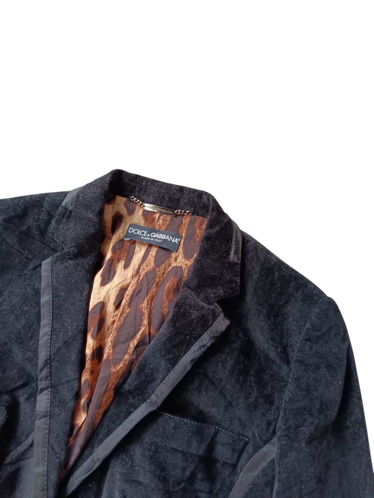 Dolce & Gabbana Dolce & Gabbana velvet black leopard blazer jacket Size S / US 4 / IT 40 - 4 Thumbnail