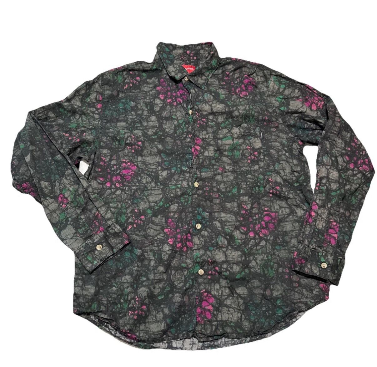 Supreme Supreme Acid Floral Long sleeve Button Up Shirt Size M FW18 Size US M / EU 48-50 / 2 - 1 Thumbnail