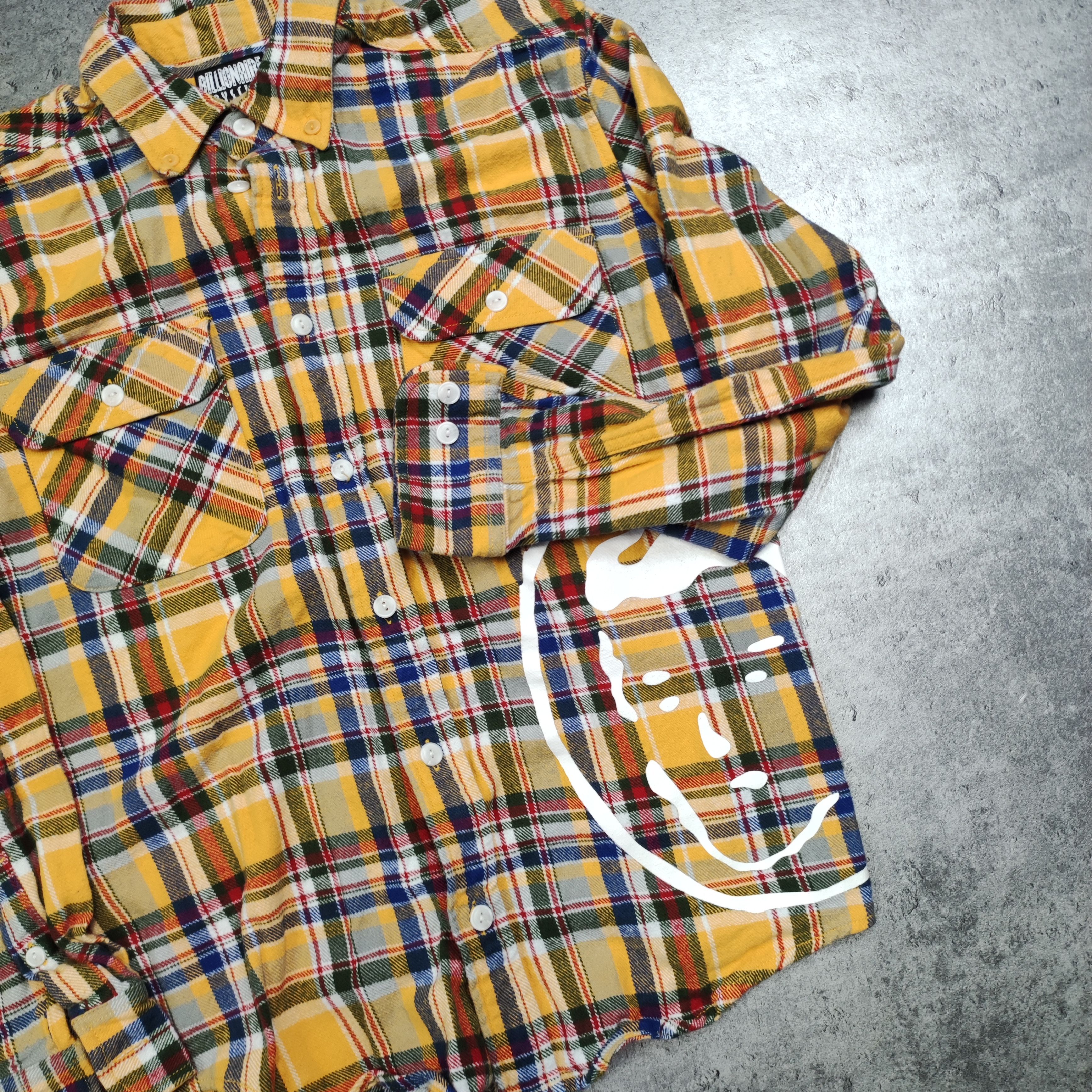 Billionaire Boys Club Billionaire Boys Club Yellow Checkered Smile Logo Shirt Size US S / EU 44-46 / 1 - 3 Thumbnail