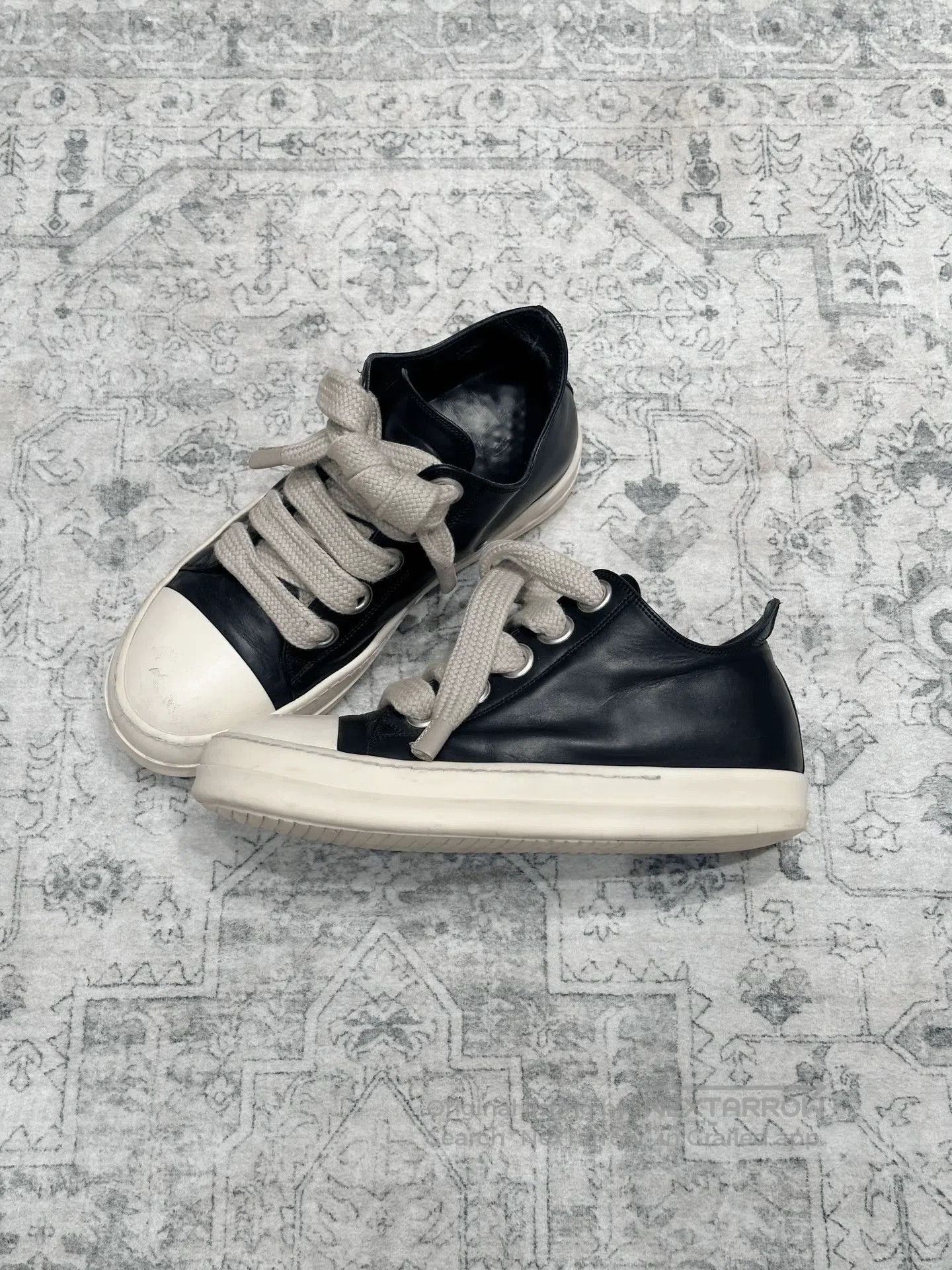 Rick Owens Rick Owens Leather Low-Top Thick Laces. Size US 9 / EU 42 - 6 Thumbnail