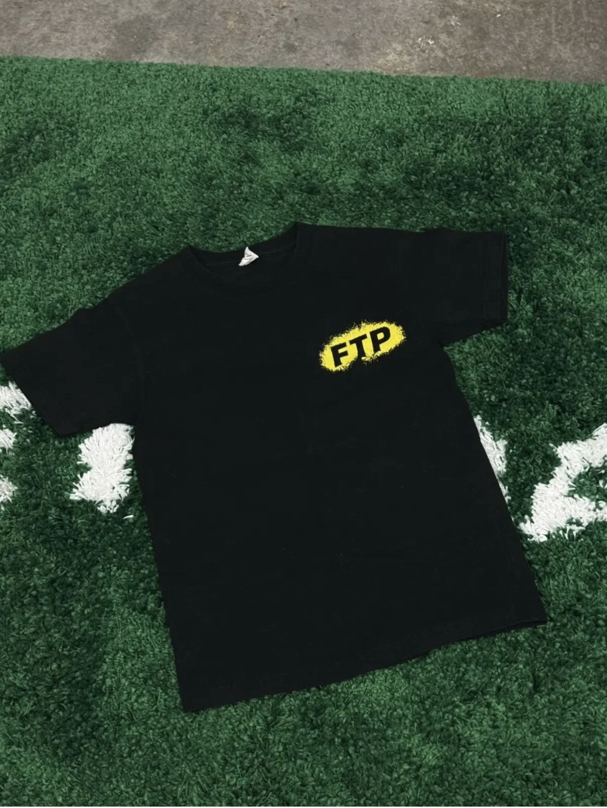 Fuck The Population FTP Splatter Yellow Black Paint Logo Tee Small Size US S / EU 44-46 / 1 - 1 Thumbnail