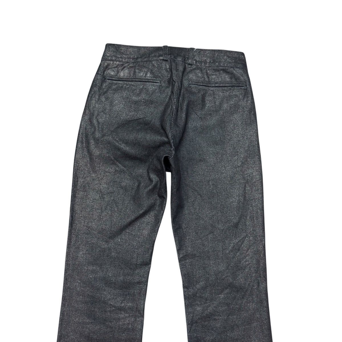 Japanese Brand PARANOID Black Waxed Shining Denim Flare Jeans Size US 28 / EU 44 - 10 Thumbnail