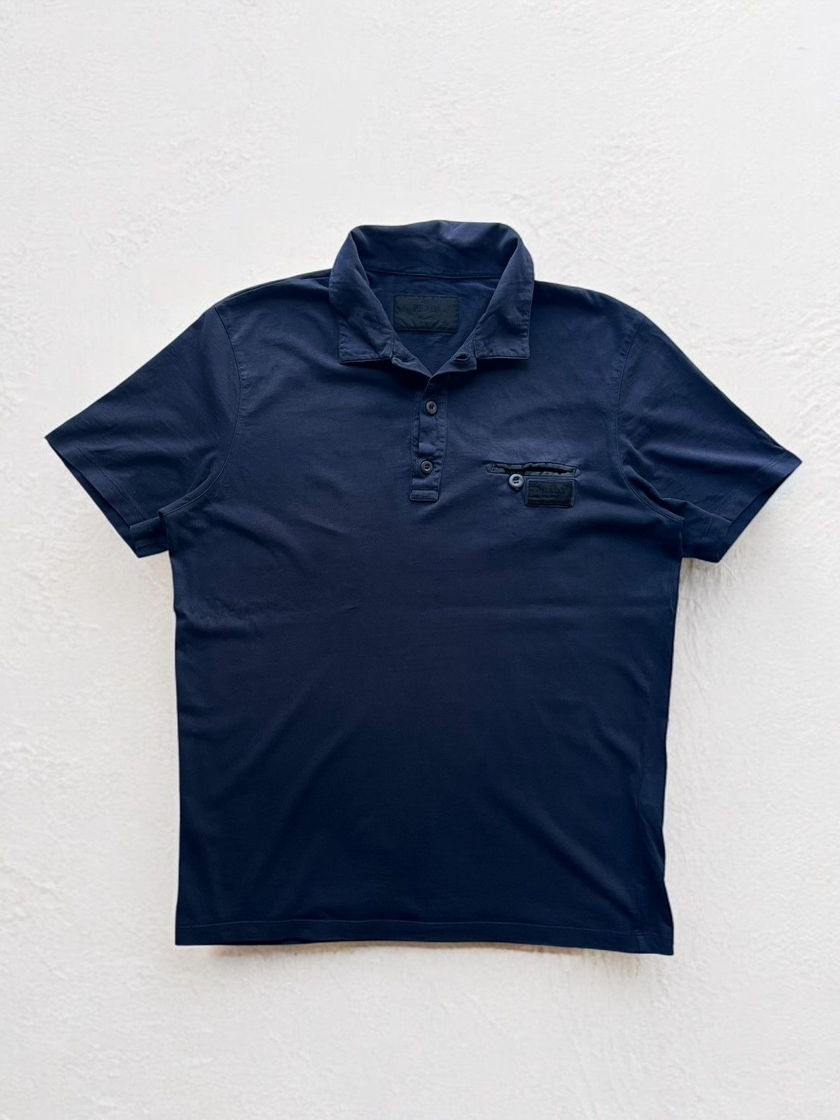 PRADA BLACK LABEL POLO TEE RED TAB T SHIRT MADE IN ITALY