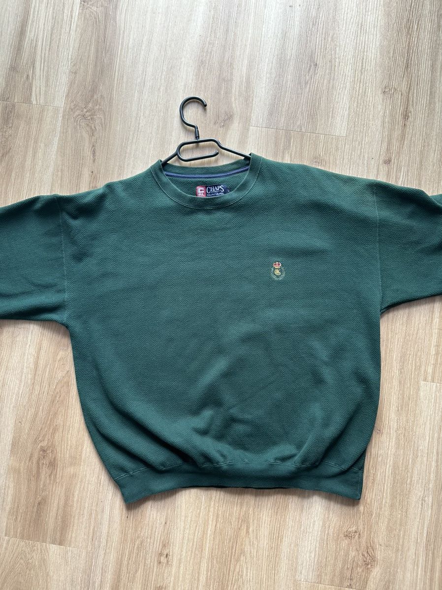 Chaps Ralph Lauren × Ralph Lauren × Vintage CHAPS Ralph Lauren crew neck green sweatshirt Size US L / EU 52-54 / 3 - 8 Thumbnail