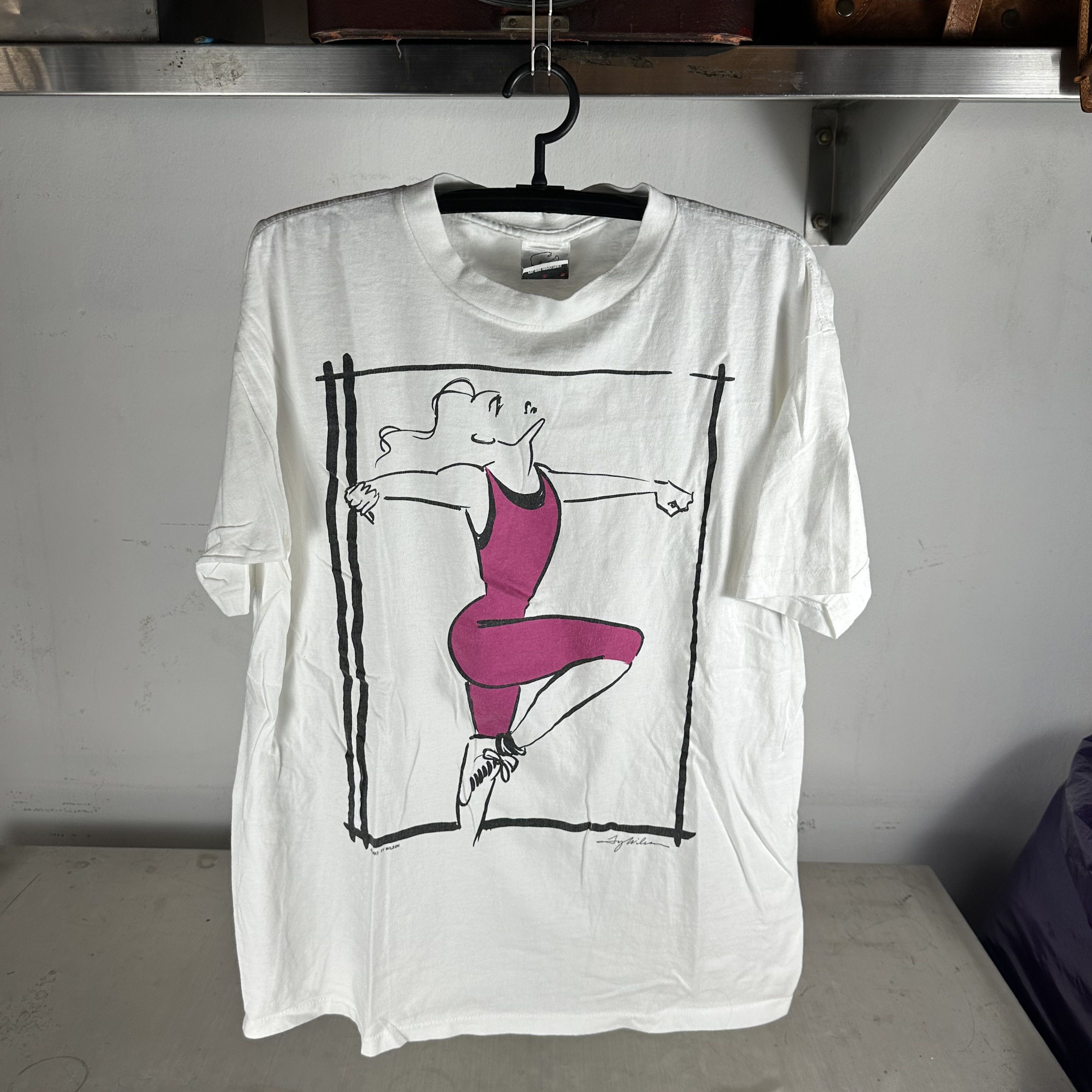 Vintage 1993 Ty Wilson Artwork Art Graphic Single Stitch T-shirt Size US XL / EU 56 / 4 - 1 Thumbnail