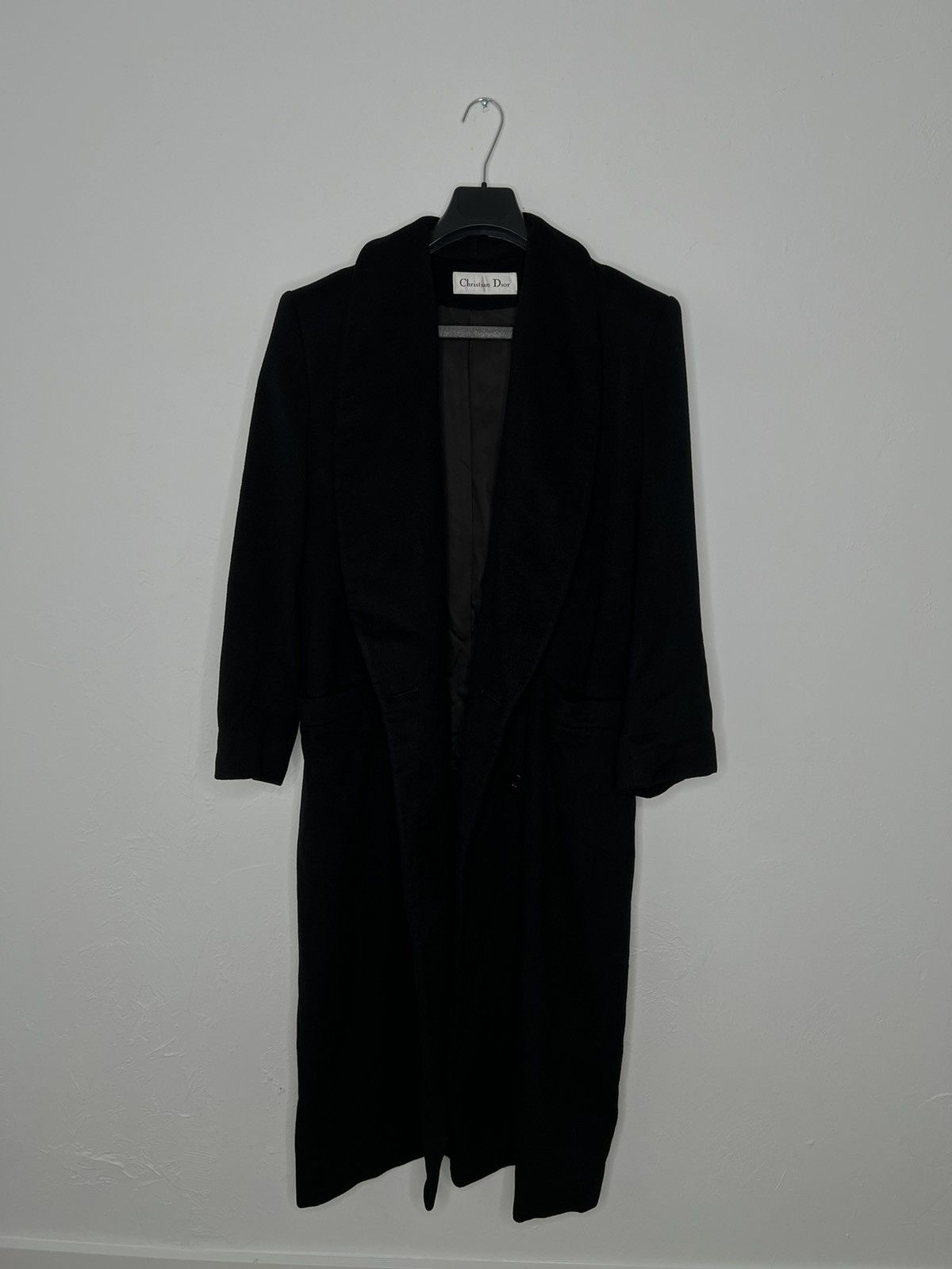 image of Christian Dior Loro Piana Cashmere Trench Coat in Black, Women's (Size Medium)
