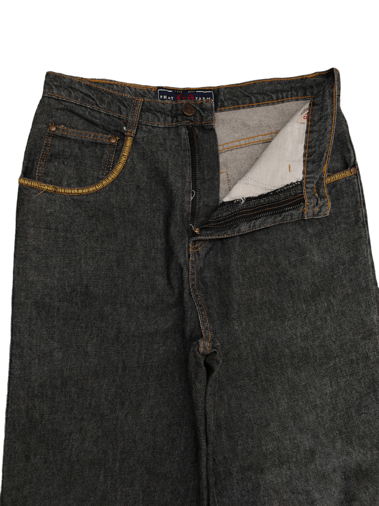 Phat Farm Baggy Jeans Phat Farm Embroidered Spell Out Denim Wide Leg Size US 30 / EU 46 - 9 Thumbnail