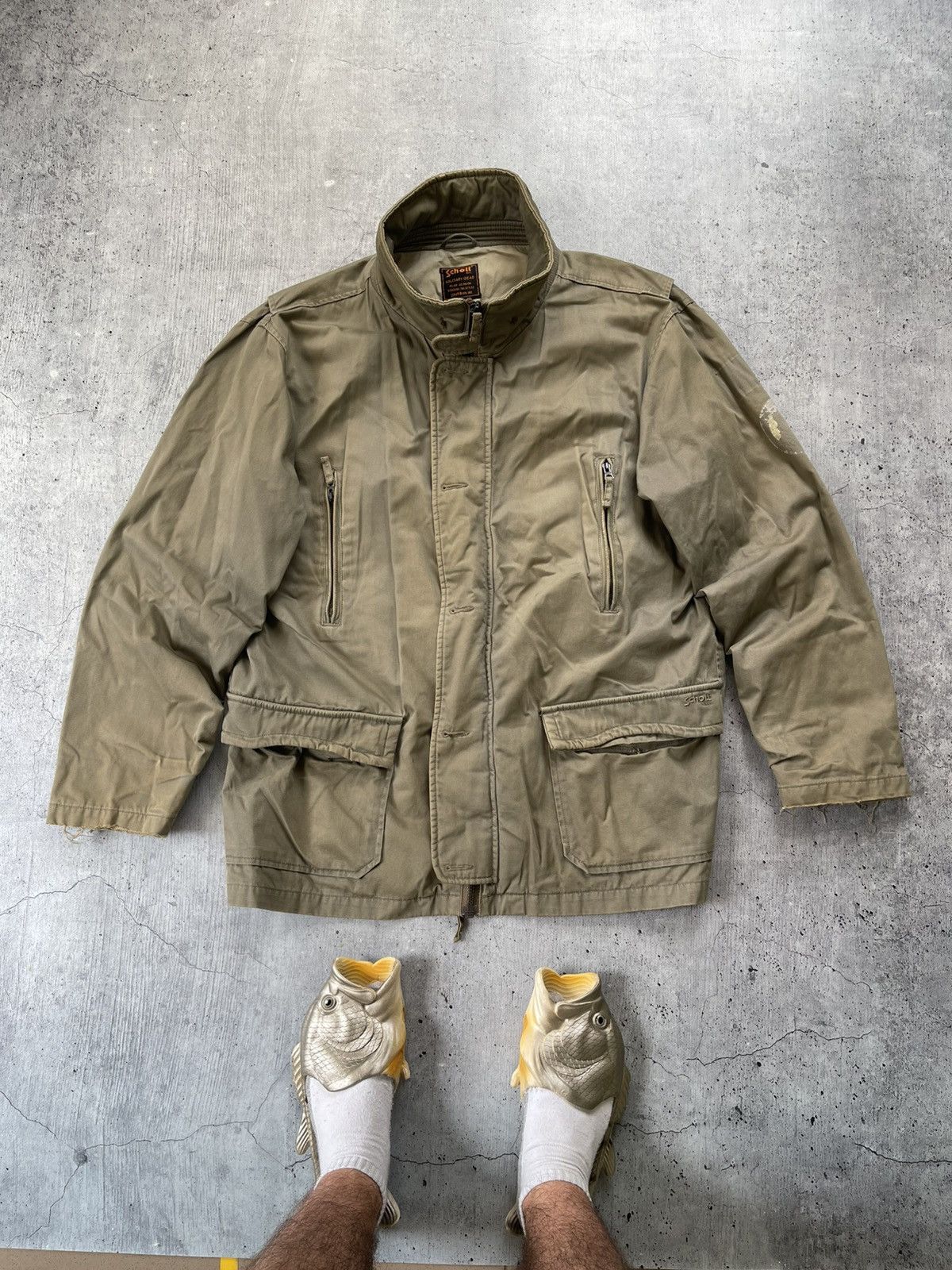 Other Vintage Schoot NYC Military USA Multi Pocket Jacket Size US XL / EU 56 / 4 - 1 Thumbnail