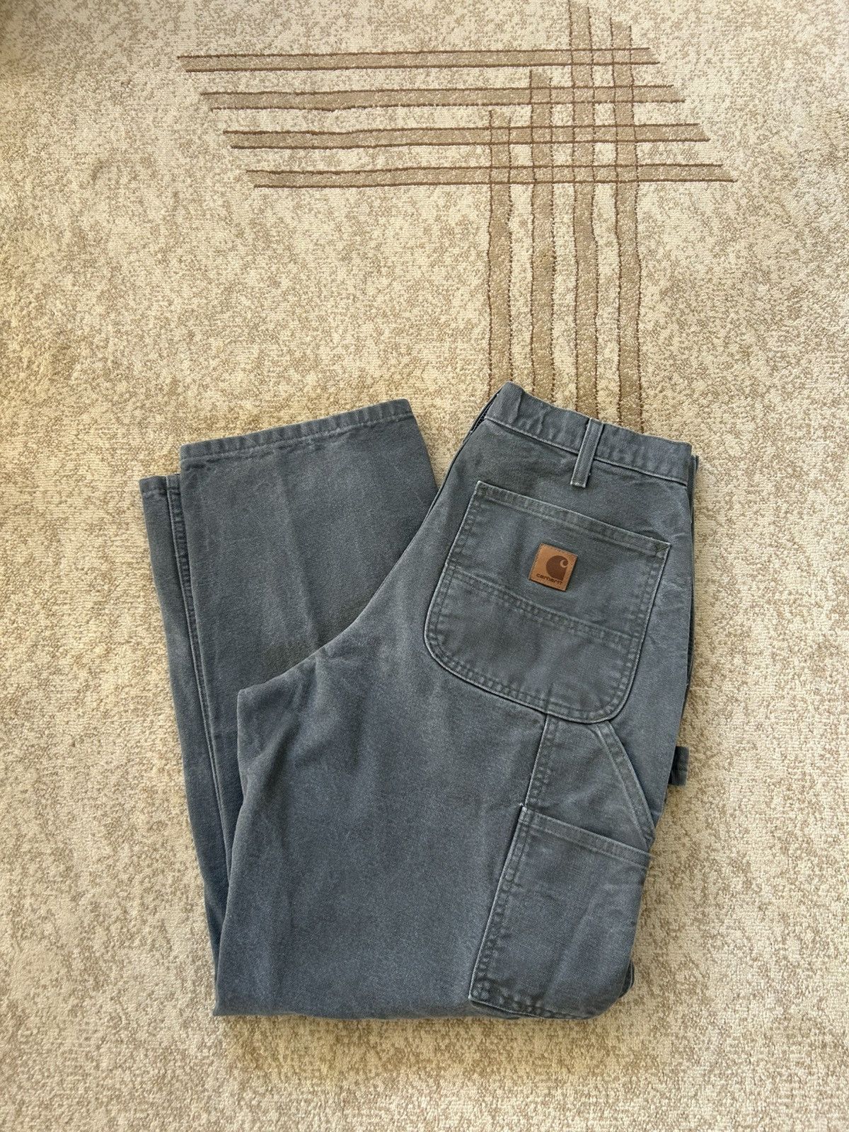 Carhartt Carhartt Faded Moss Green Carpenter Pants Size US 31 - 1 Thumbnail