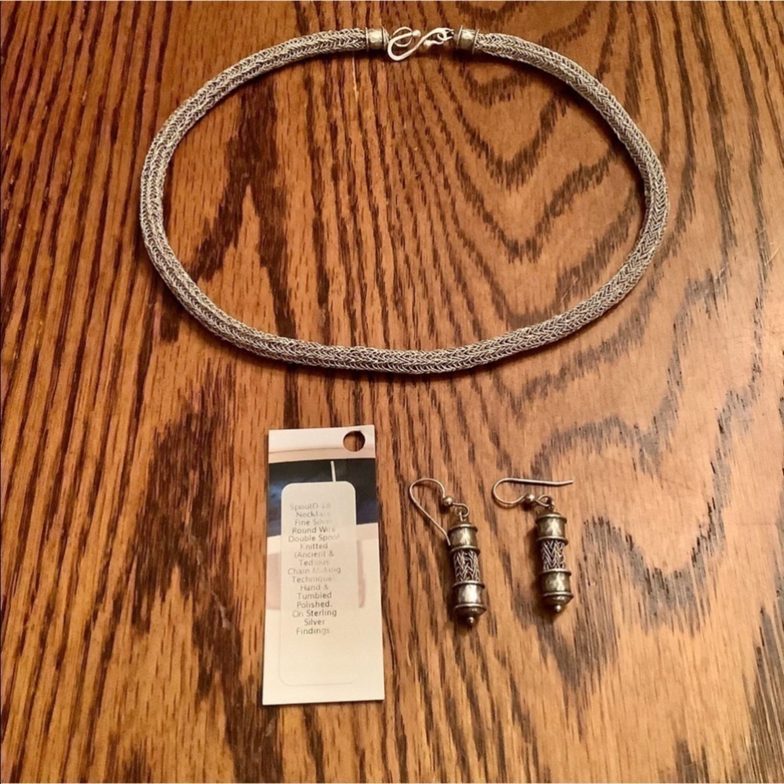 Other 100% Silver Knitted Necklace & Earrings Set Size ONE SIZE - 10 Thumbnail