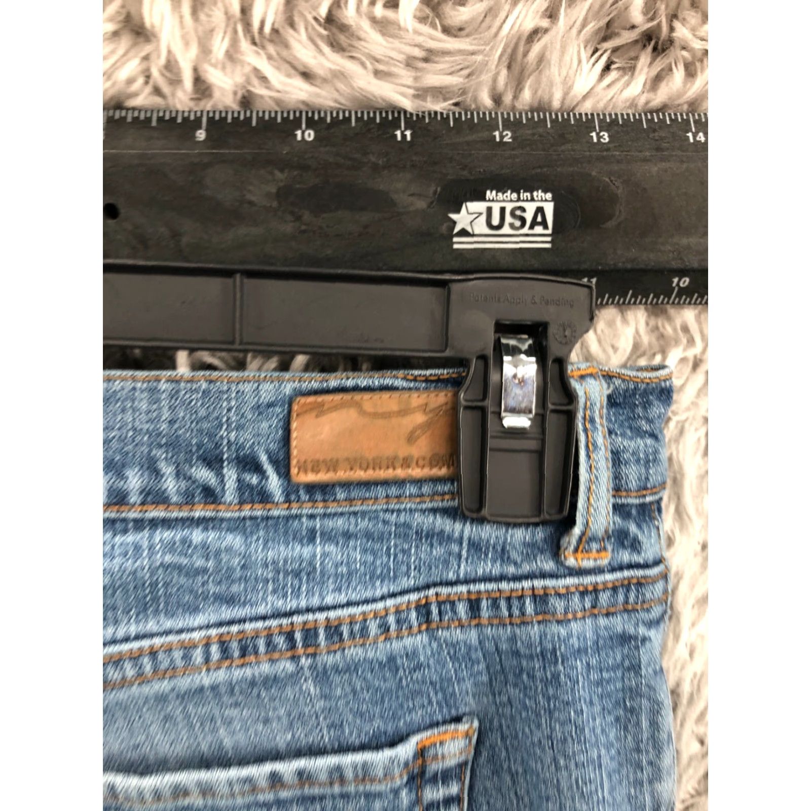 Vintage New York & Company Jeans Petite Womens Size 10P Medium Wash Blue Denim 5-Pocket Regular Fit Straight Zipper Button NY&C Size 32" / US 10 / IT 46 - 6 Thumbnail