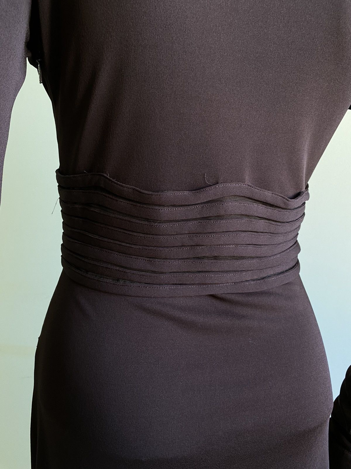 Gucci Gucci Womens Chocolate Brown V Neck Knee Length Dress Size M Size M / US 6-8 / IT 42-44 - 12 Thumbnail