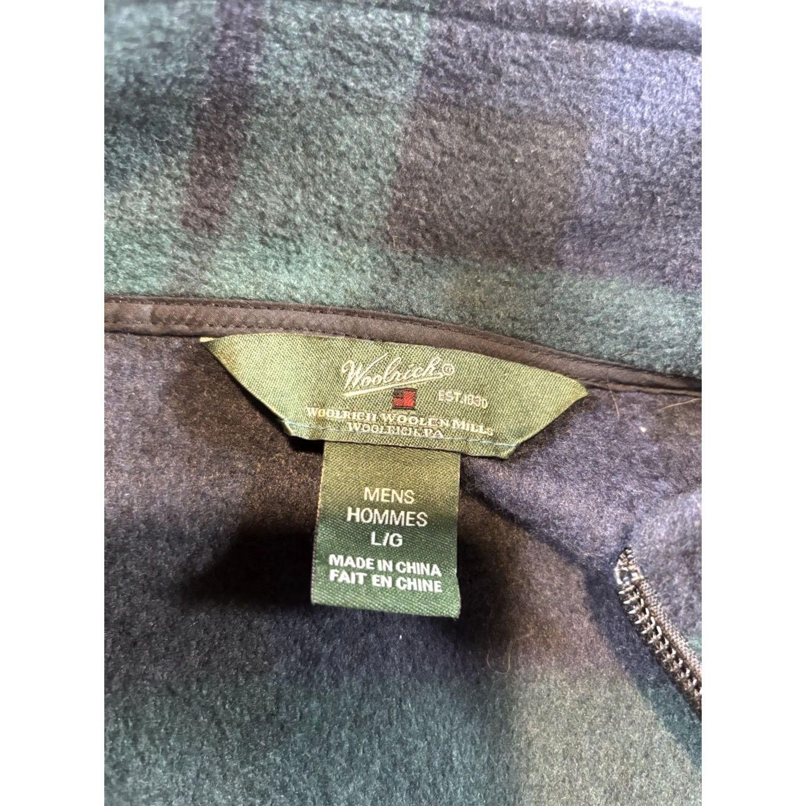 Vintage VINTAGE Woolrich Vest Woolrich Woolen Mills Plaid Full Zip 100% Polyester Size L Men’s Regular Mid-Length Blue/Green Size US L / EU 52-54 / 3 - 4 Thumbnail