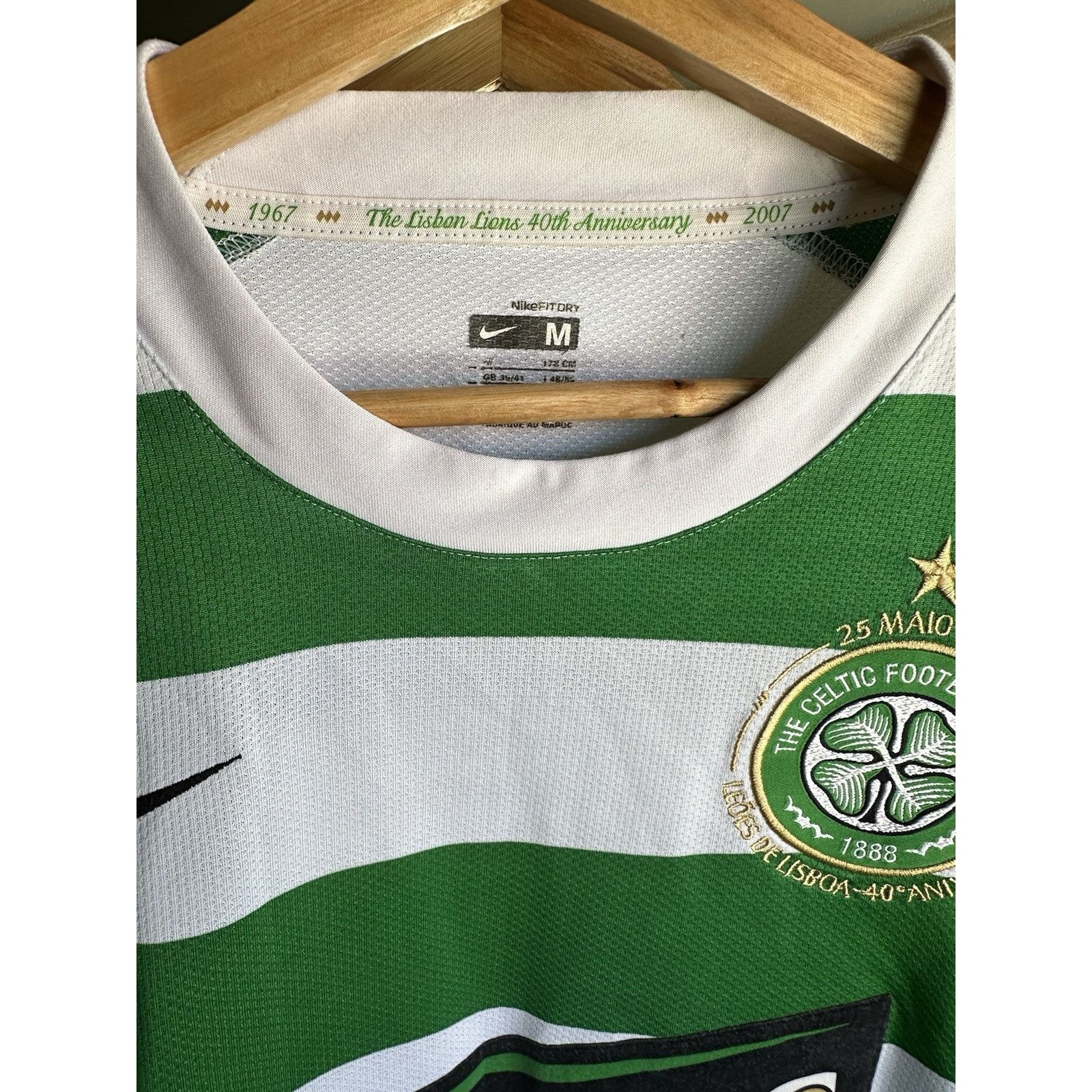 Nike Celtic Home Football Shirt Jersey 2007/08 40th Anniversary Size US M / EU 48-50 / 2 - 6 Thumbnail