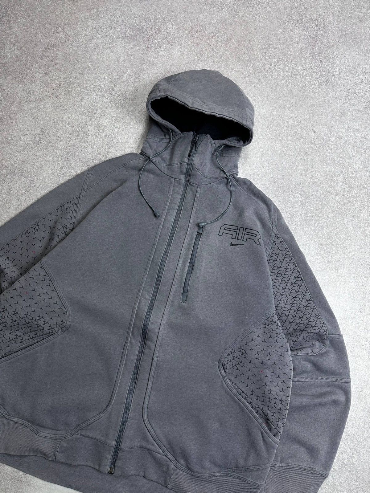Nike Vintage 90s Nike Air Big Logo Ninja Hood Zip Hoodie XL Size US XL / EU 56 / 4 - 2 Thumbnail