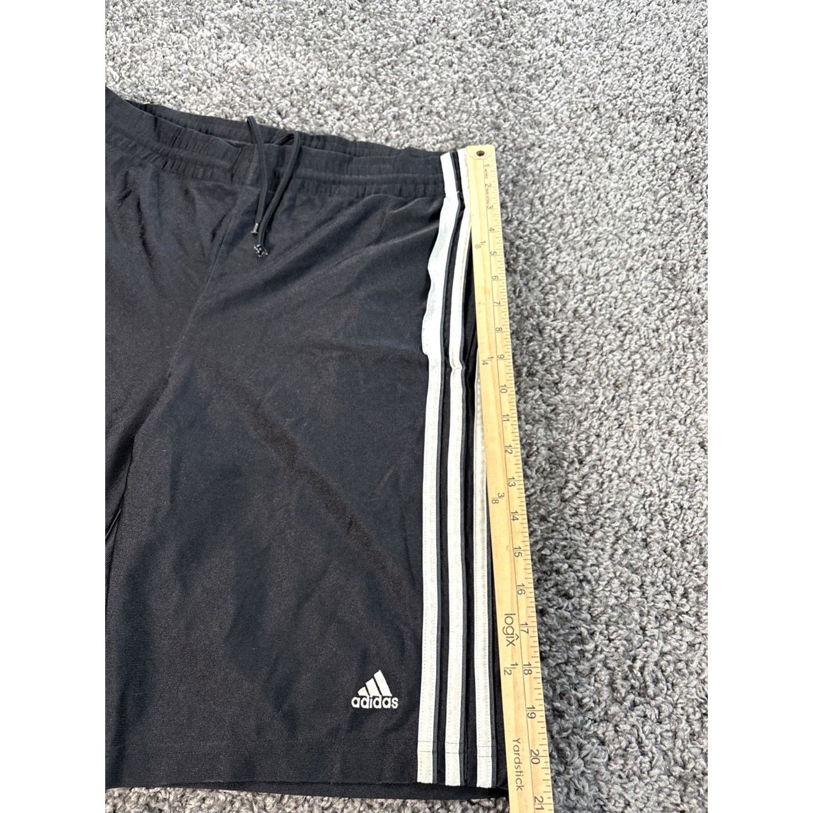Adidas VINTAGE adidas Basketball Shorts Mens L Black Striped 90s Sports Athletic Baggy Y2K Shimmer Size US 33 - 2 Thumbnail