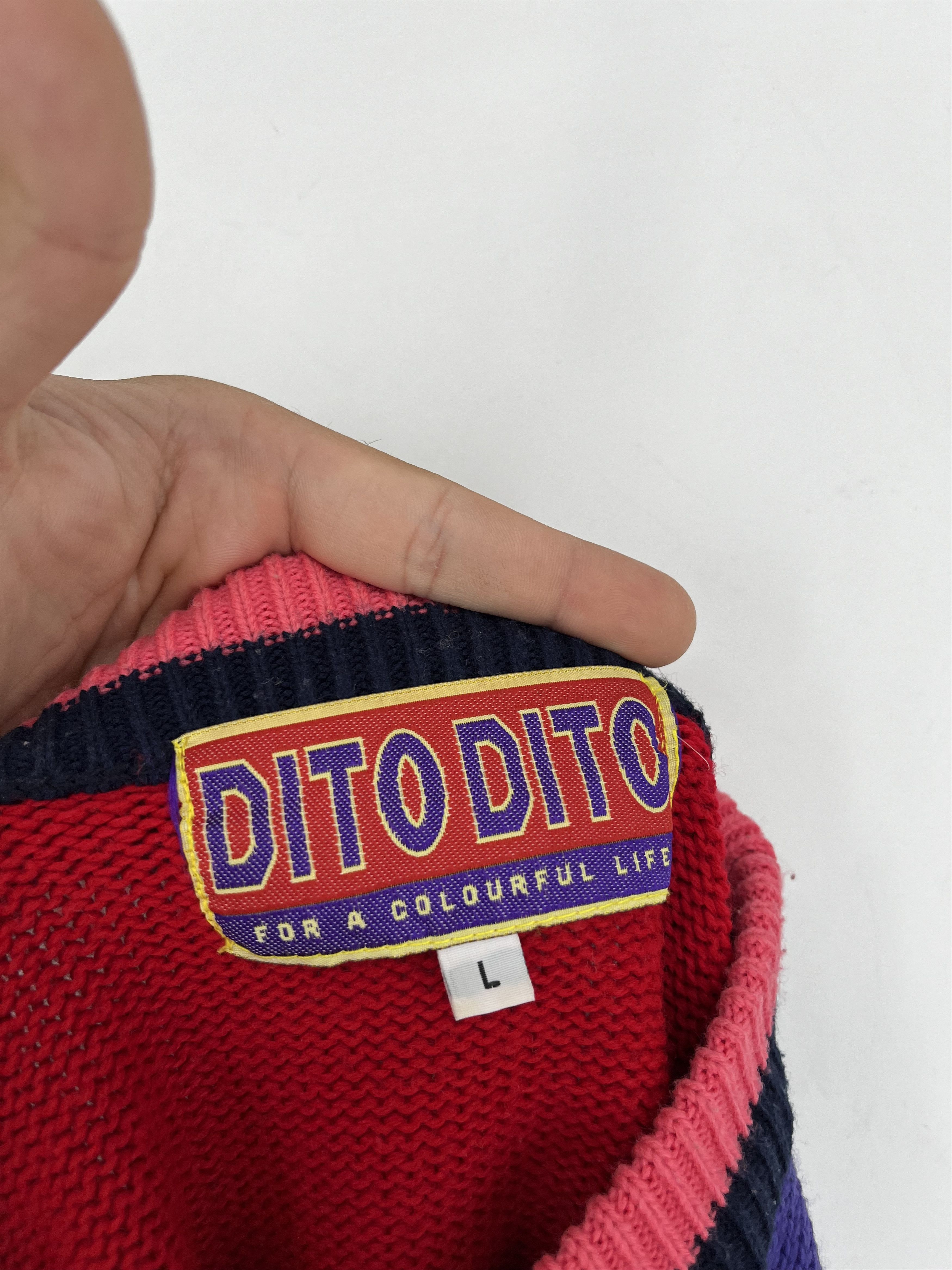 Vintage Vintage DITO DITO Graphic Knit Sweater L Pop Art Comic Style Size L / US 10 / IT 46 - 6 Thumbnail