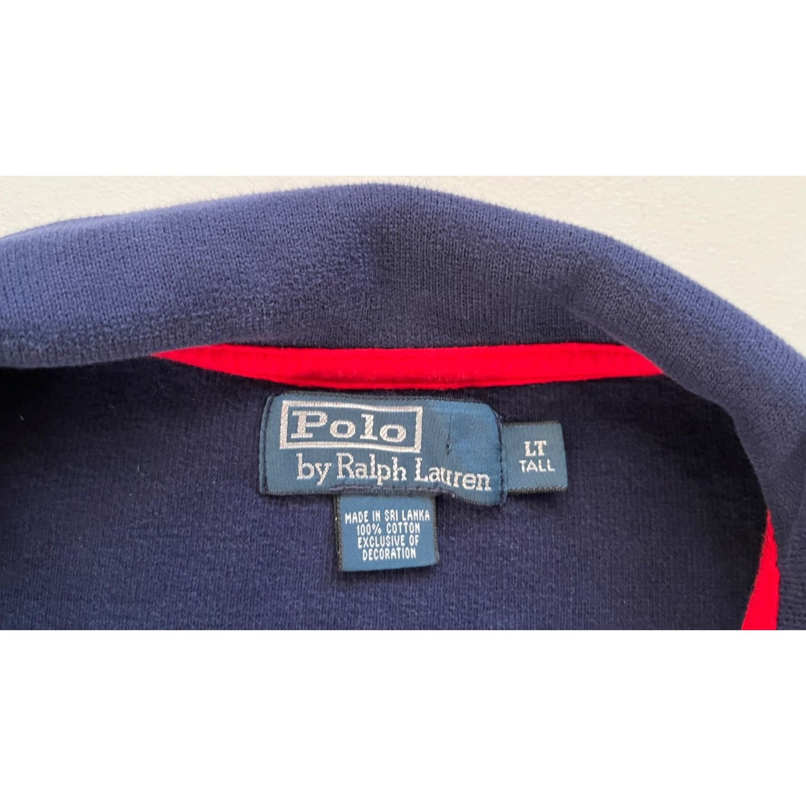 Polo Ralph Lauren VINTAGE Polo Ralph Lauren Men's Polo Ralph Lauren 1/4 Zip Pullover Ski Patch 1933-34 Sz L Tall Navy Blue Size US L / EU 52-54 / 3 - 7 Thumbnail
